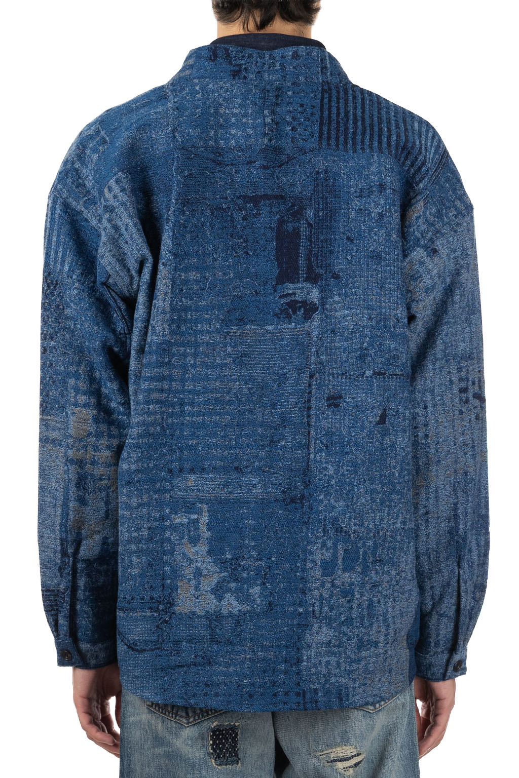 FDMTL - Boro Jaquard Haori Shirt Rinse - Indigo