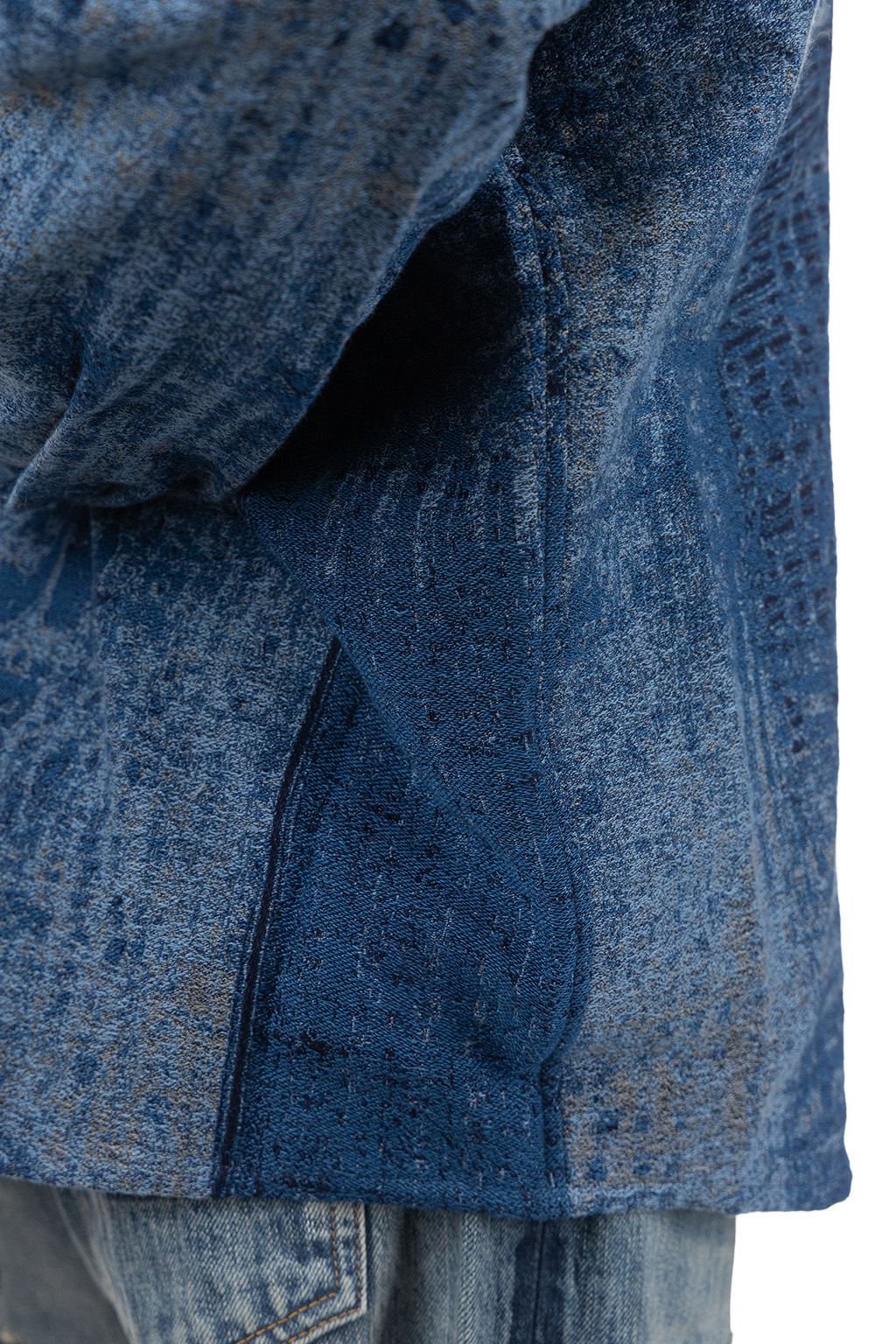 FDMTL - Boro Jaquard Haori Shirt Rinse - Indigo