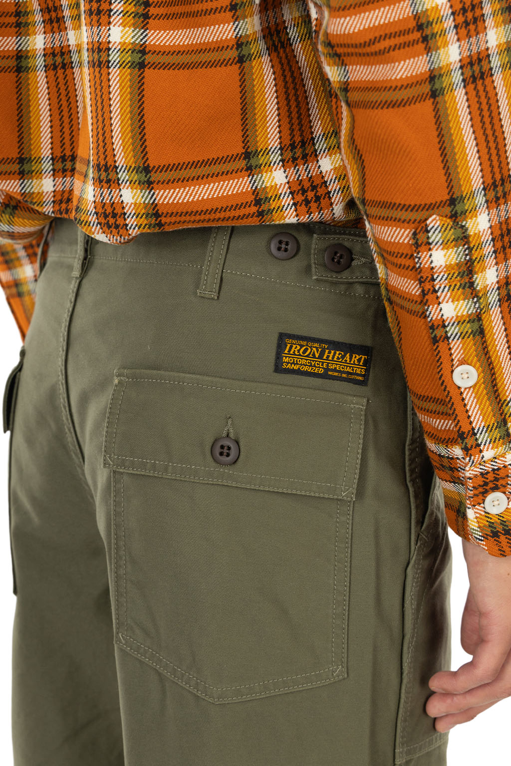 Iron Heart - 10oz Back Sateen Baker Pants - Army Green