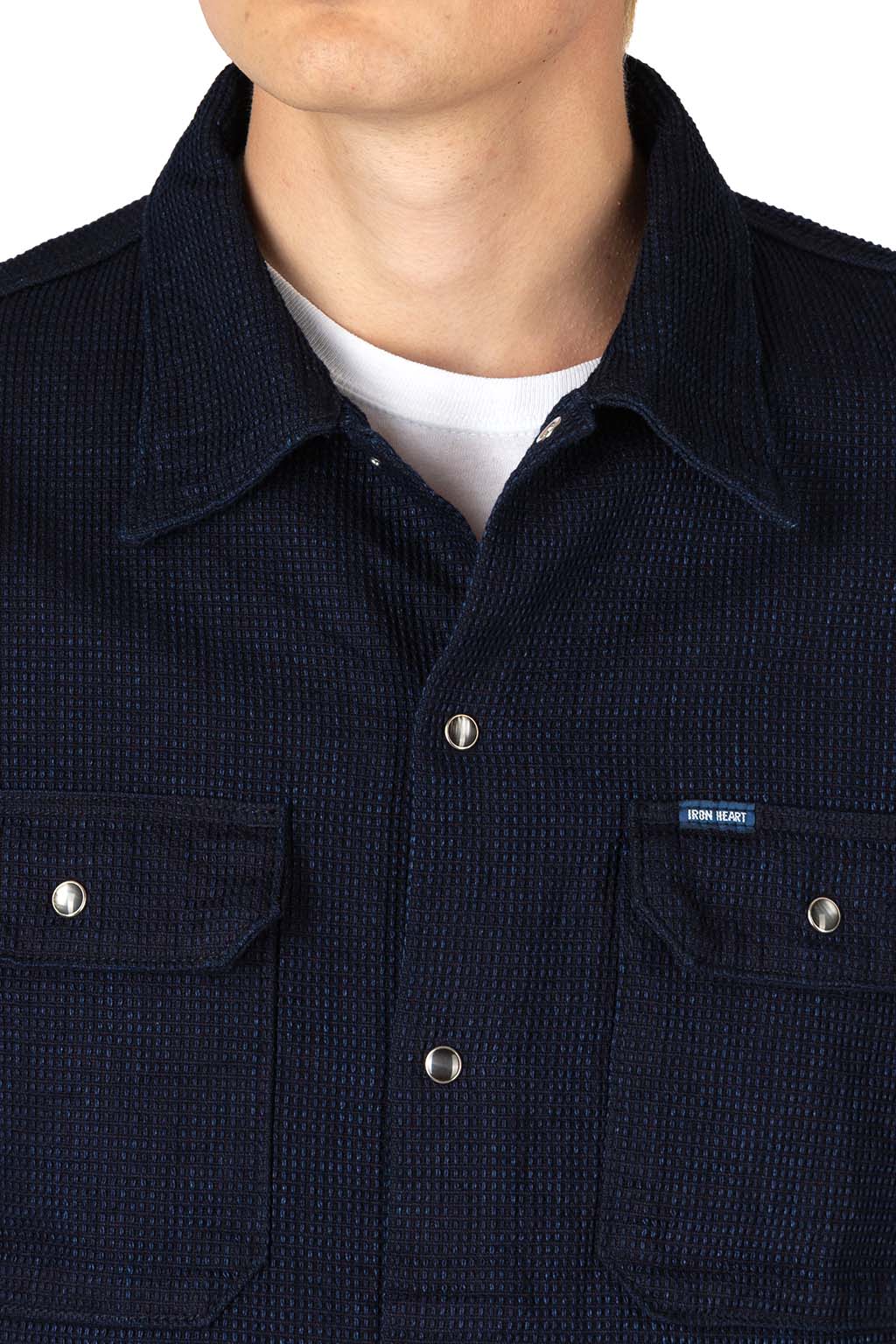 Iron Heart - 10oz Dobby Cloth Short Sleeve Mechanic Shirt - Indigo