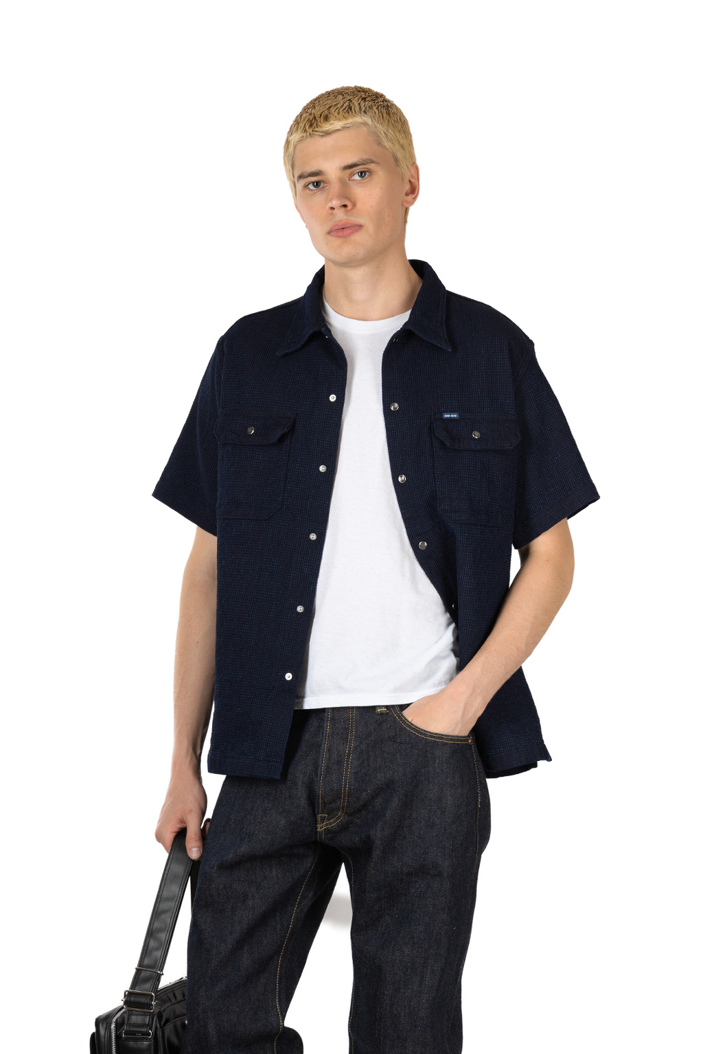 Iron Heart - 10oz Dobby Cloth Short Sleeve Mechanic Shirt - Indigo