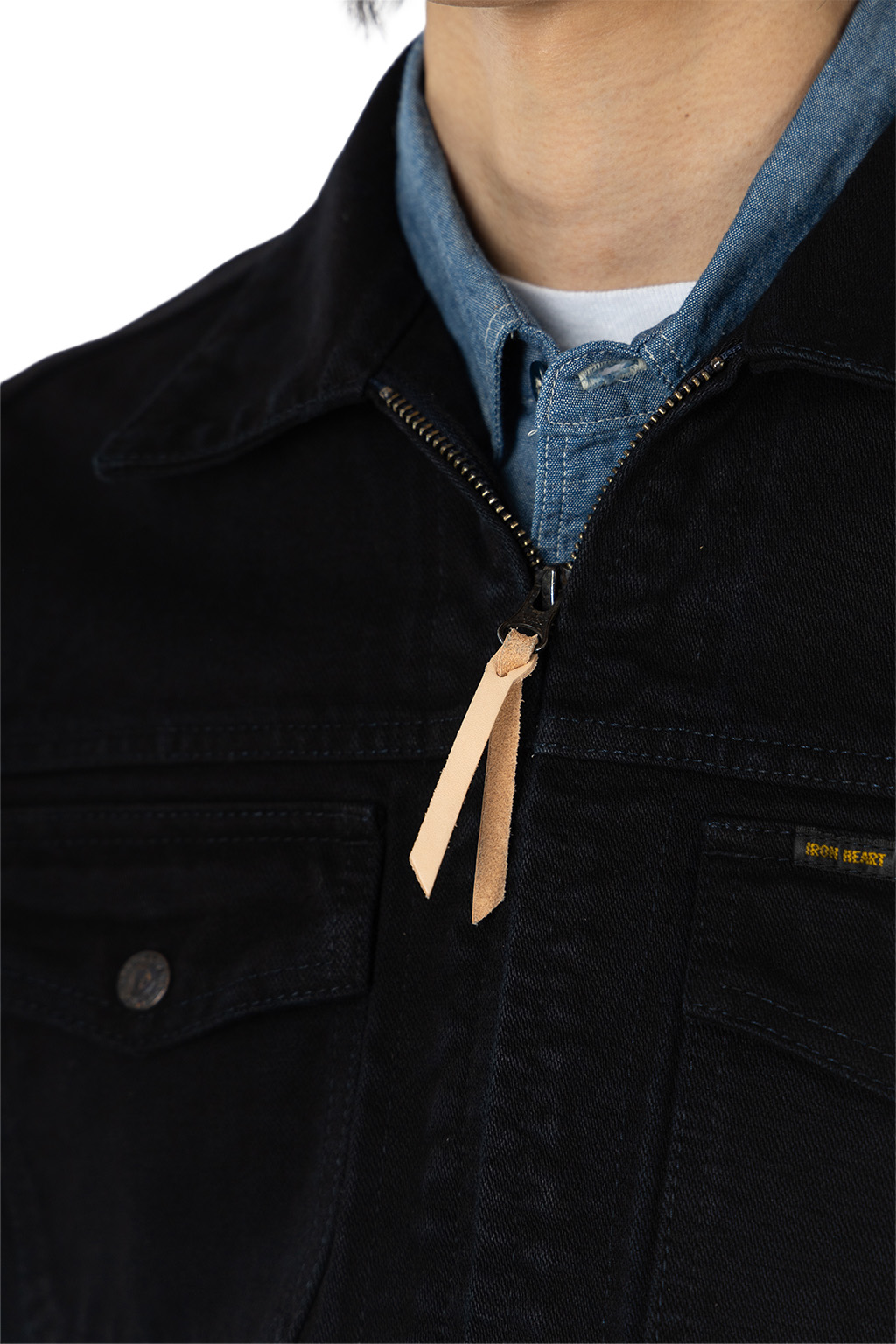 Iron Heart - 14oz Broken Twill Selvedge Denim Work Jacket - Indigo Black