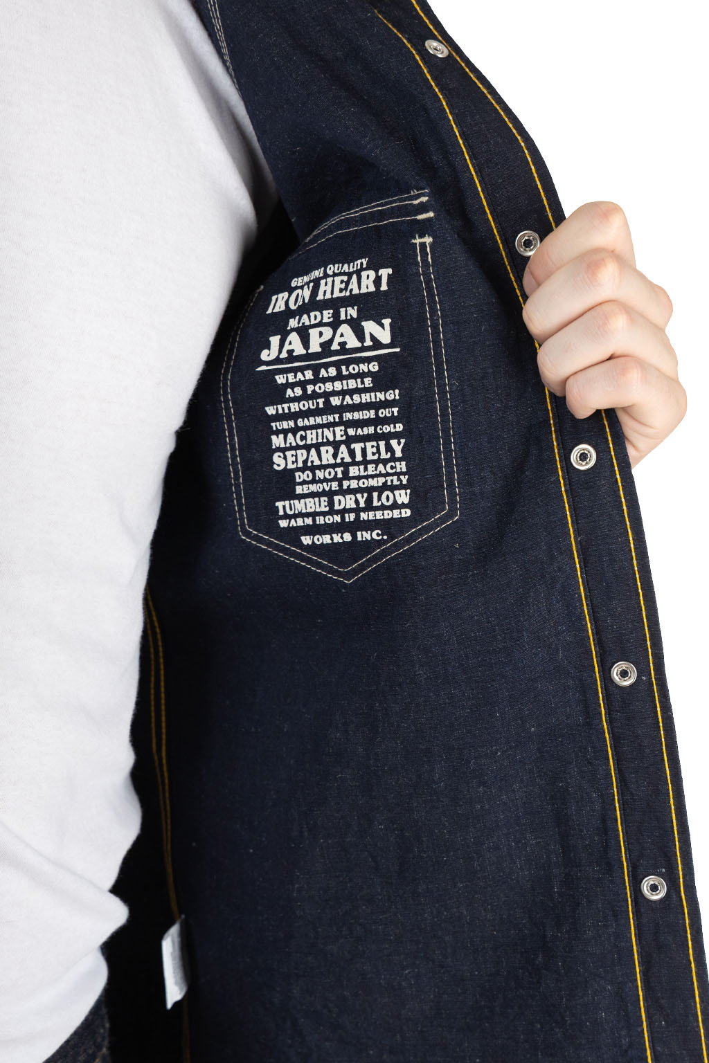 Iron Heart - 7oz Cotton Linen Chambray Western Shirt - Indigo