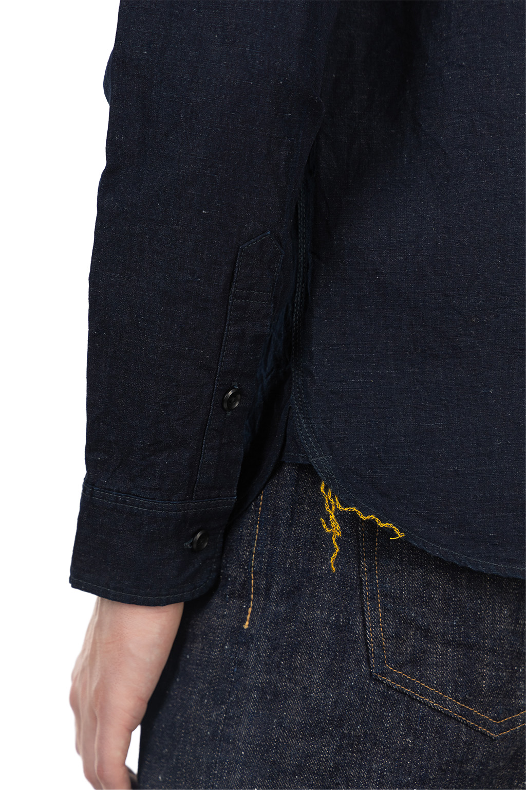Iron Heart - 7oz Cotton Linen Chambray Work Shirt - Indigo