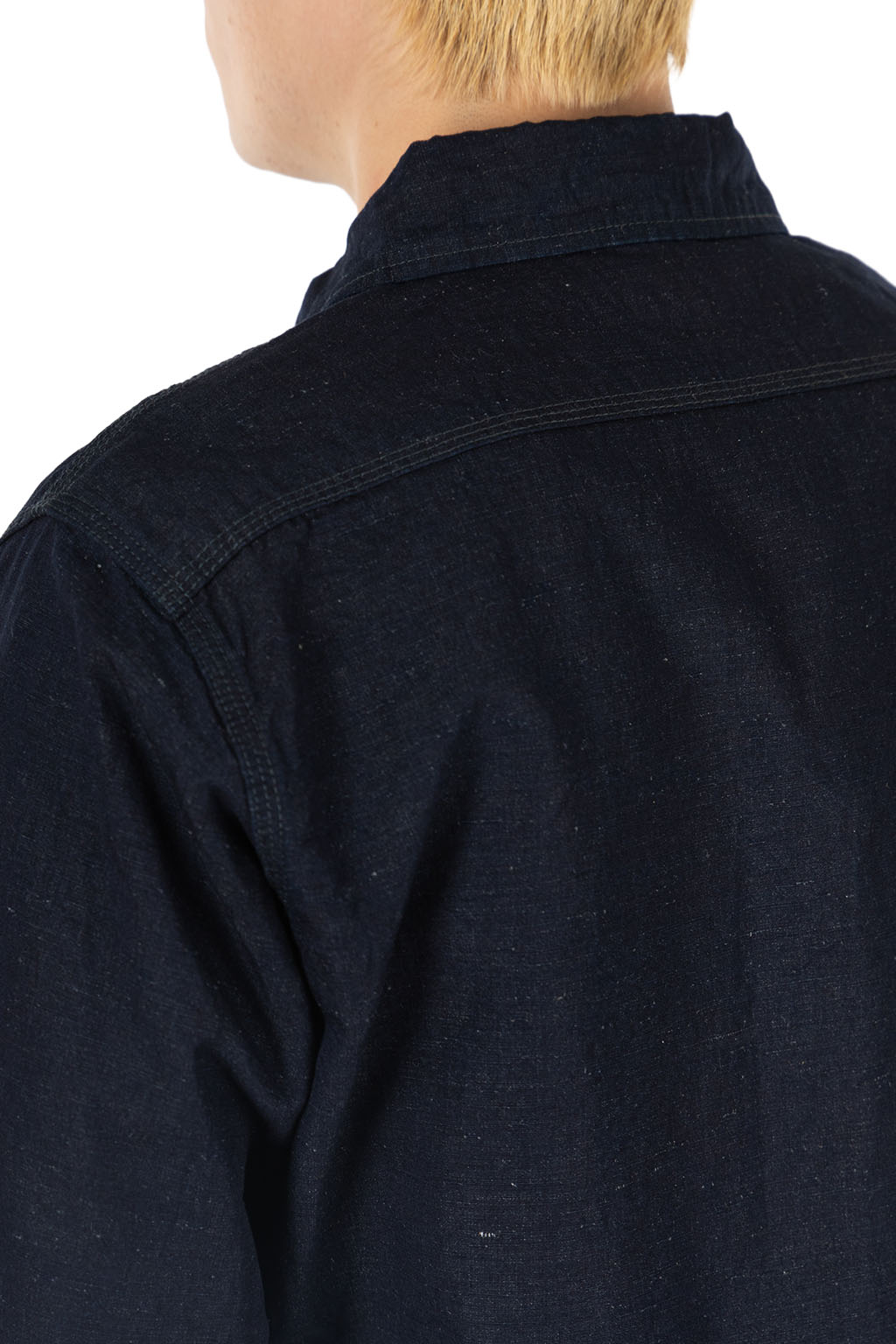 Iron Heart - 7oz Cotton Linen Chambray Work Shirt - Indigo
