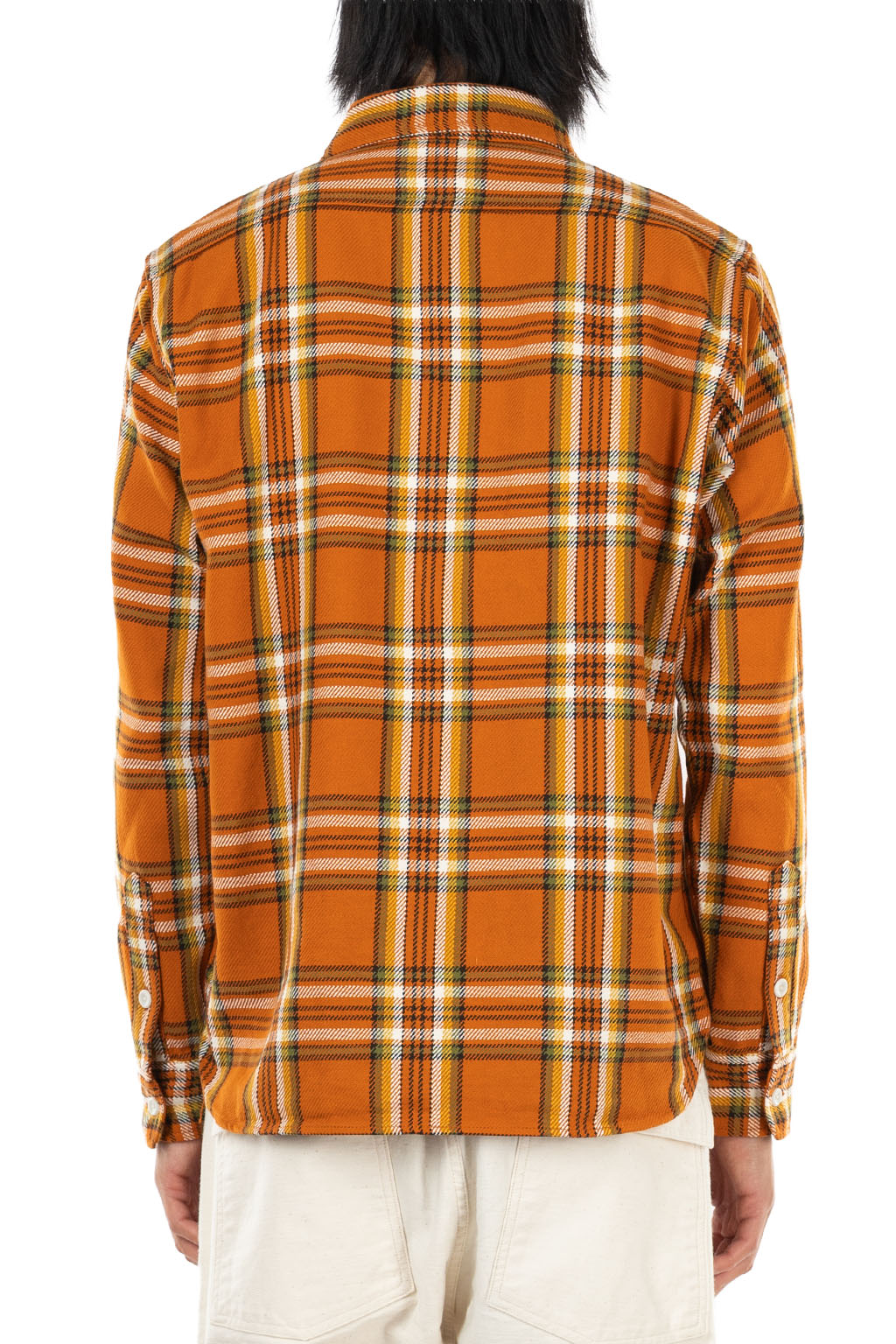 Iron Heart - 9oz Selvedge Flannel Check Work Shirt - Orange