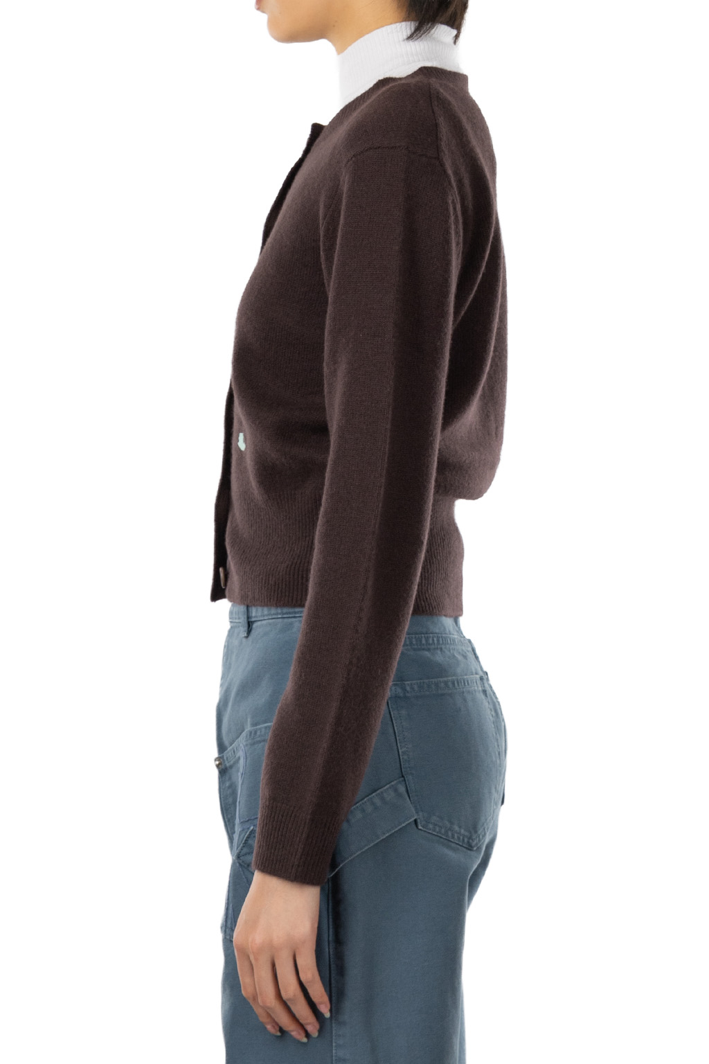 JW Anderson - Contrast Embroidery Cardigan - Chocolate Brown