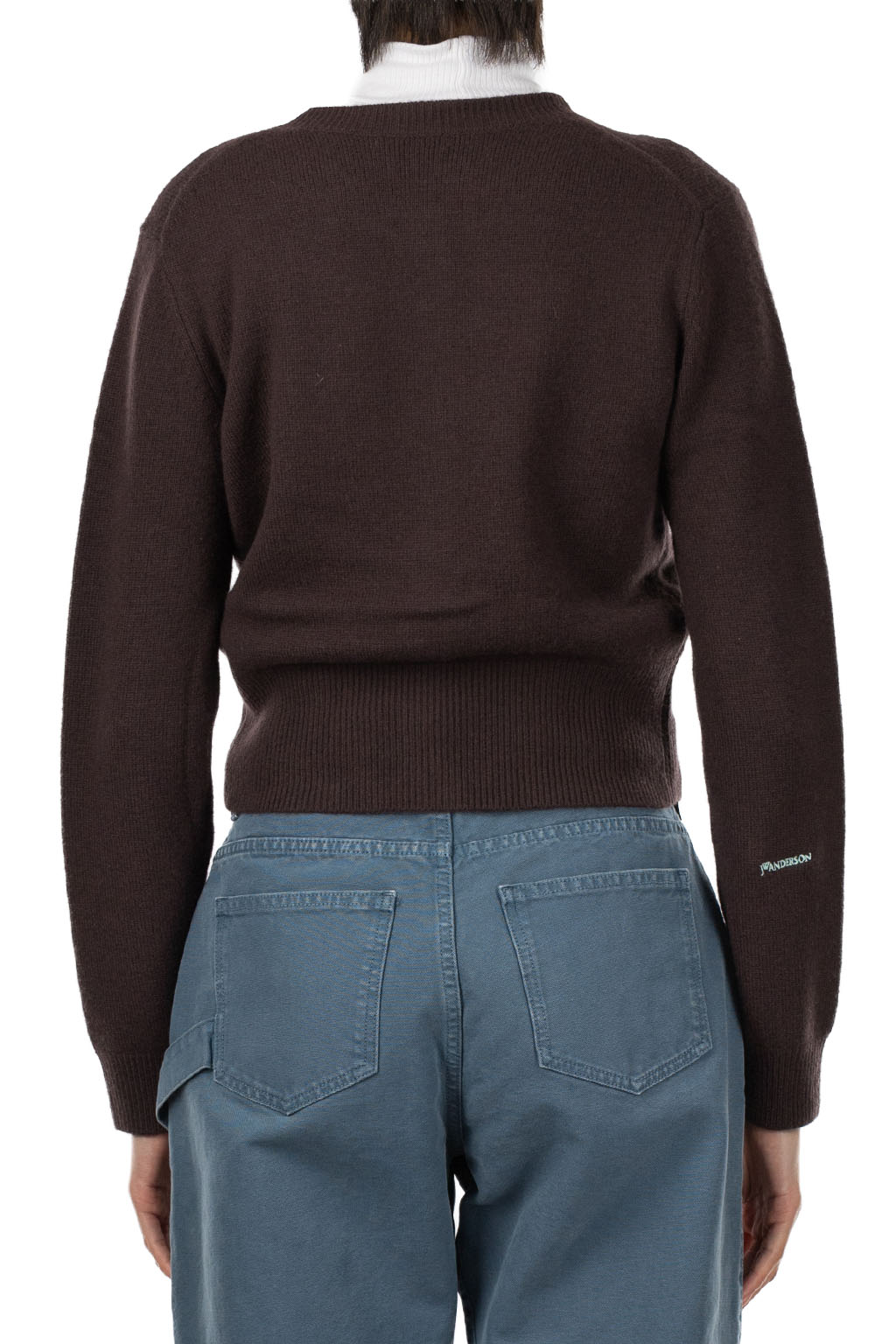 JW Anderson - Contrast Embroidery Cardigan - Chocolate Brown