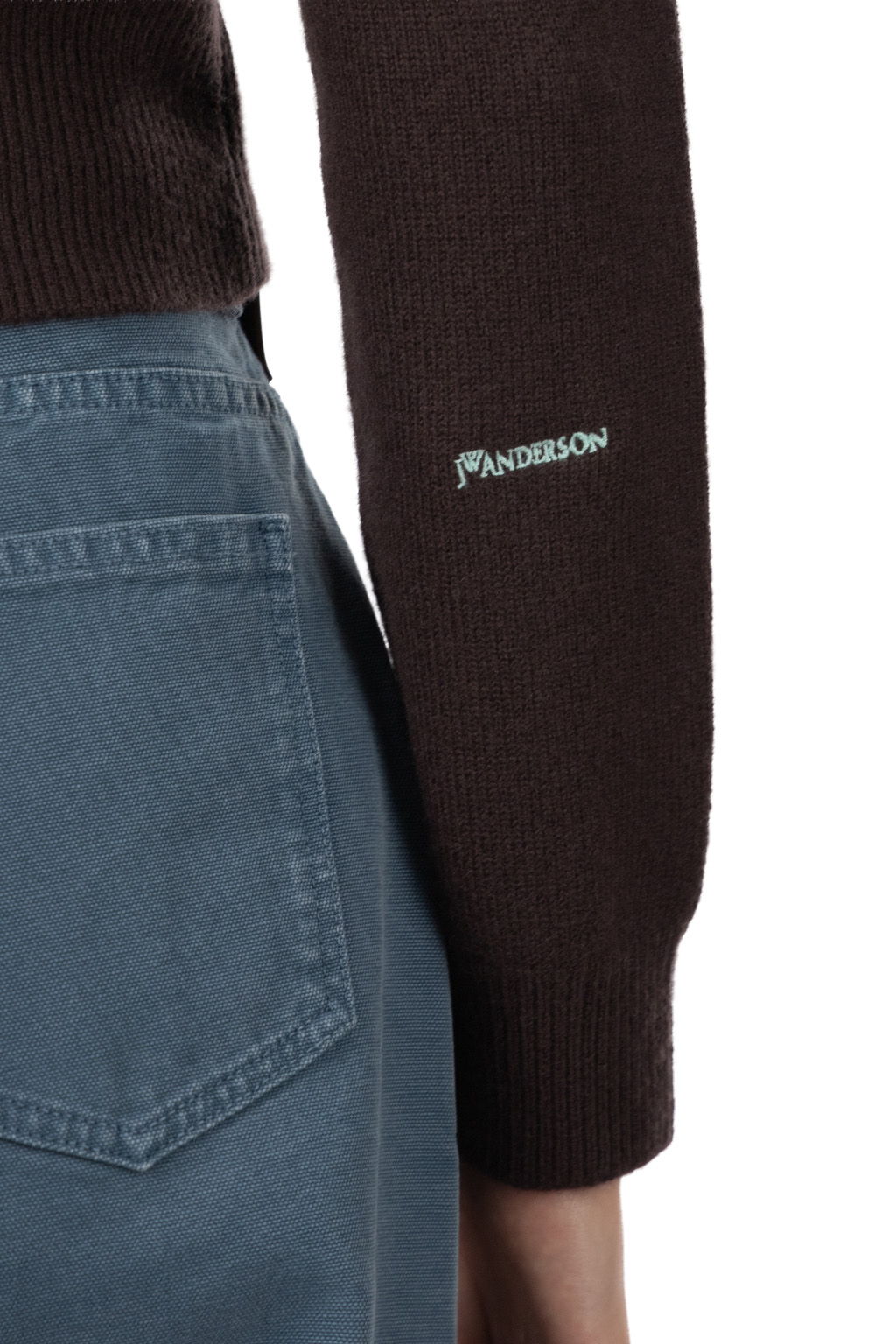 JW Anderson - Contrast Embroidery Cardigan - Chocolate Brown