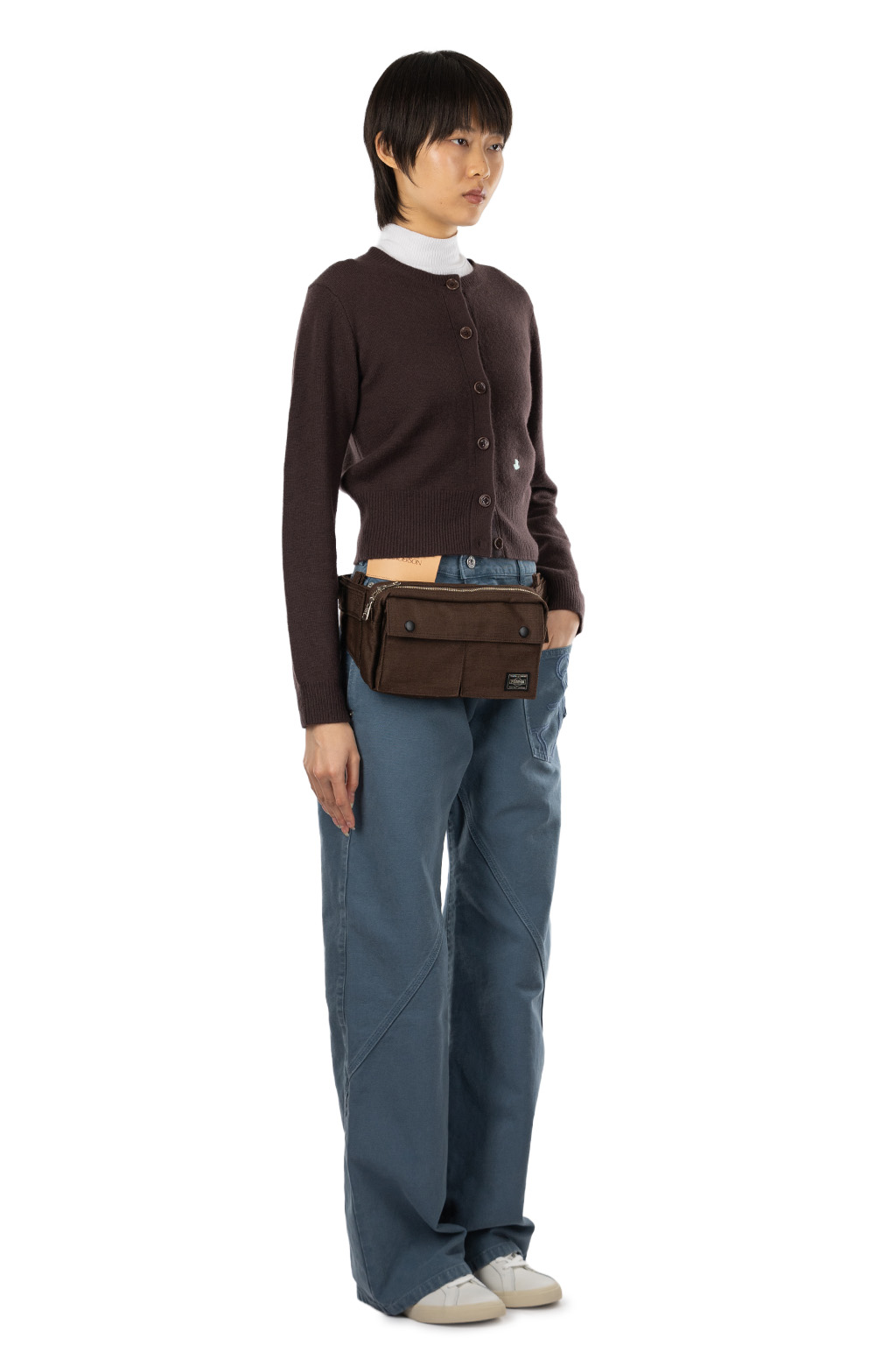 JW Anderson - Contrast Embroidery Cardigan - Chocolate Brown