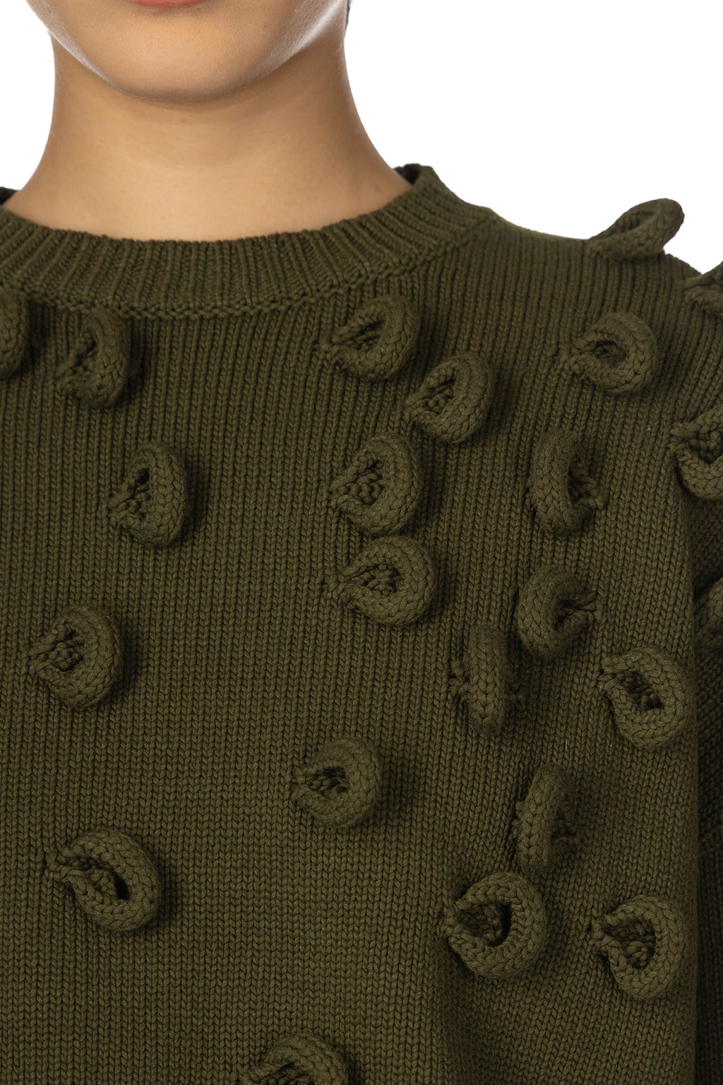 JW Anderson - Women Cropped Loop Jumper - Khaki