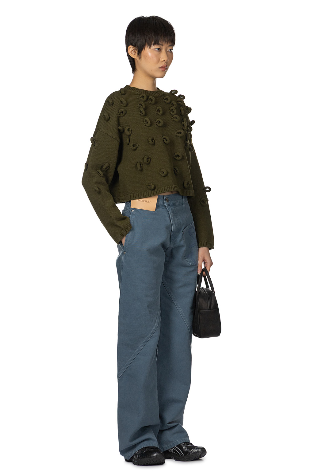 JW Anderson - Women Cropped Loop Jumper - Khaki