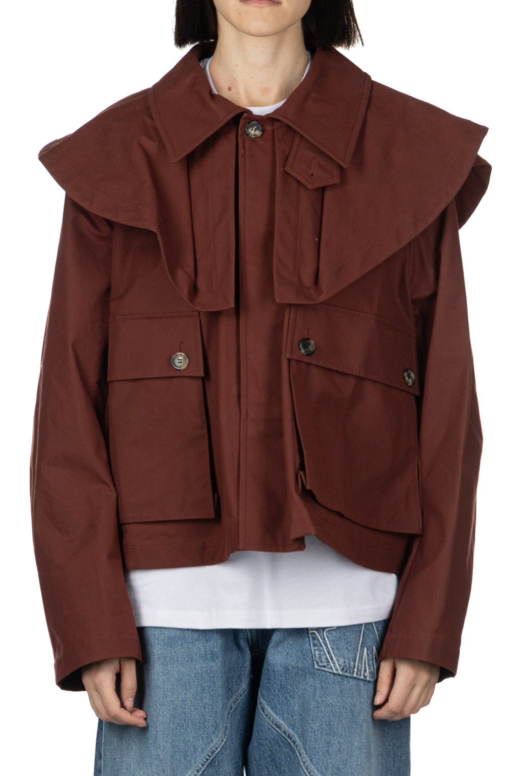 JW Anderson - Oversized Collar Cropped Trench Jacket