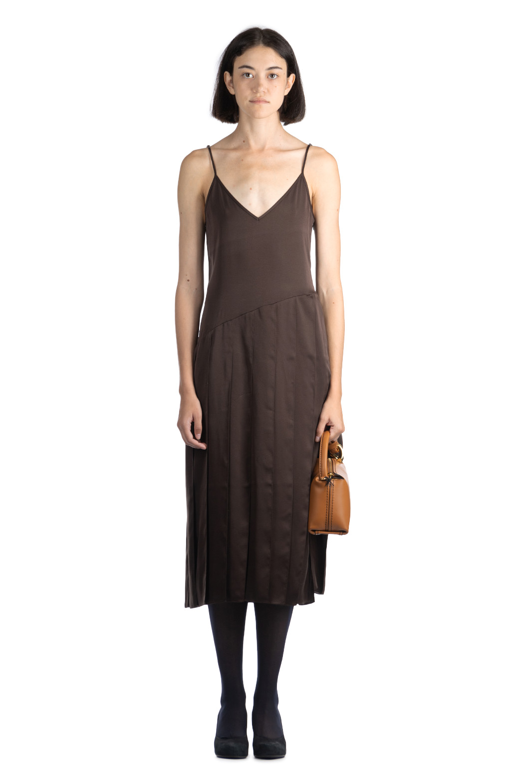 JW Anderson - Ribbon Panel Dress - Chocolate Brown