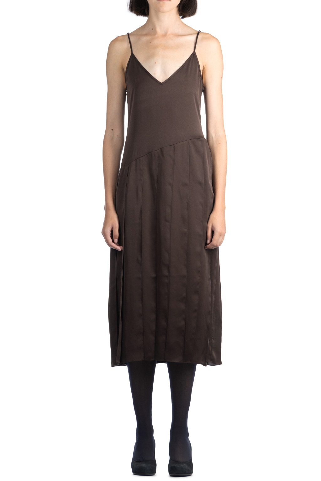 JW Anderson - Ribbon Panel Dress - Chocolate Brown