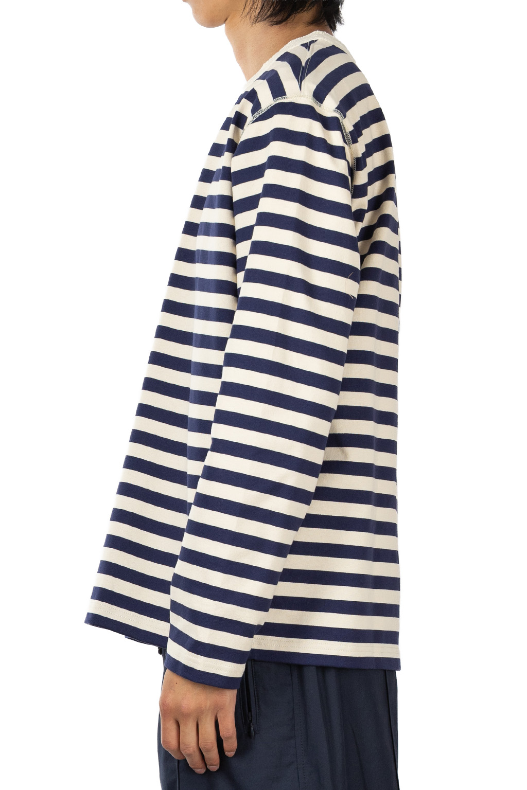 Junya Watanabe MAN - Cotton Jersey Stripe LS T-Shirt - Natural Navy