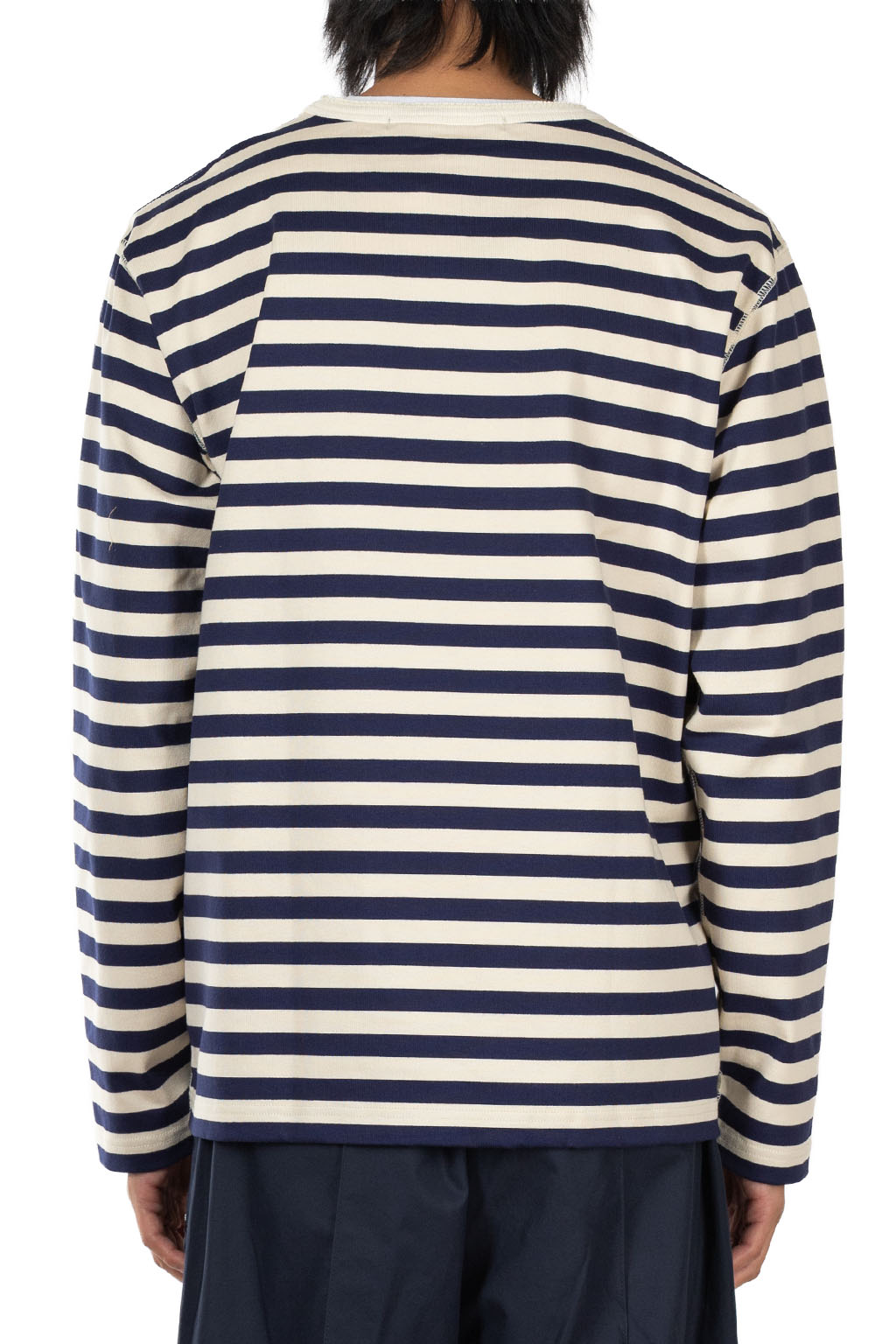 Junya Watanabe MAN - Cotton Jersey Stripe LS T-Shirt - Natural Navy