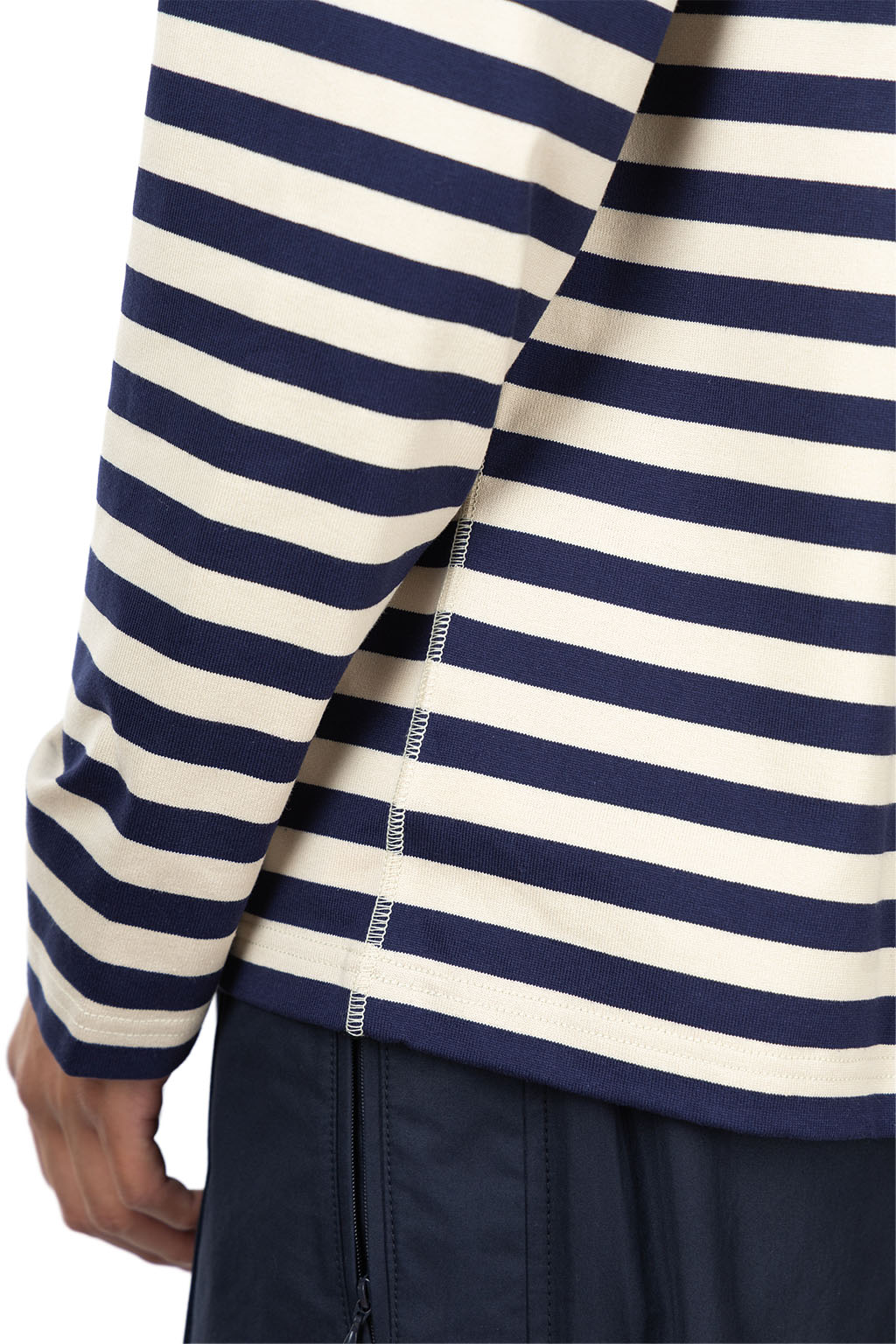 Junya Watanabe MAN - Cotton Jersey Stripe LS T-Shirt - Natural Navy
