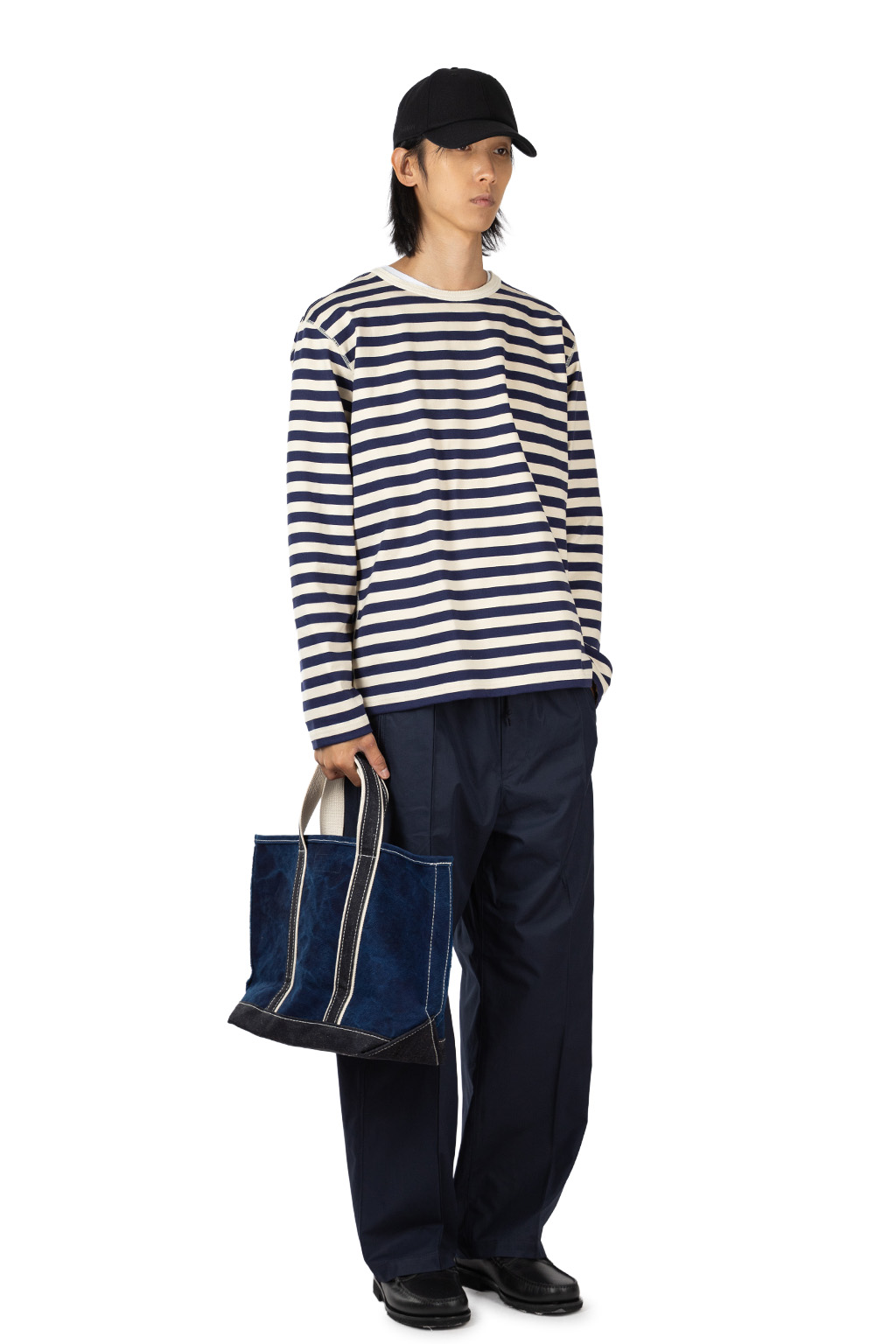 Junya Watanabe MAN - Cotton Jersey Stripe LS T-Shirt - Natural Navy