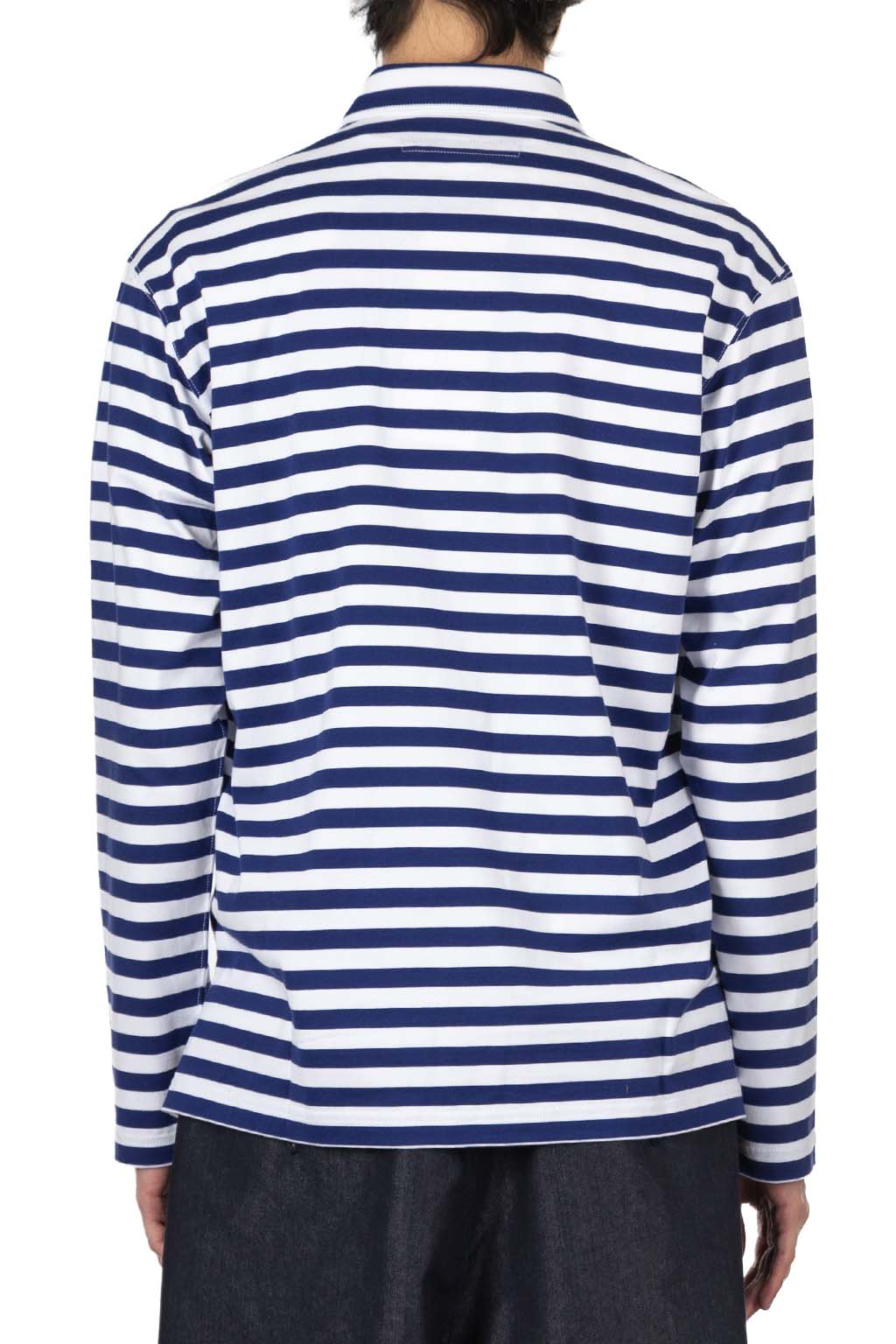 Junya Watanabe MAN - Cotton Jersey Stripe Polo Shirt - Navy White