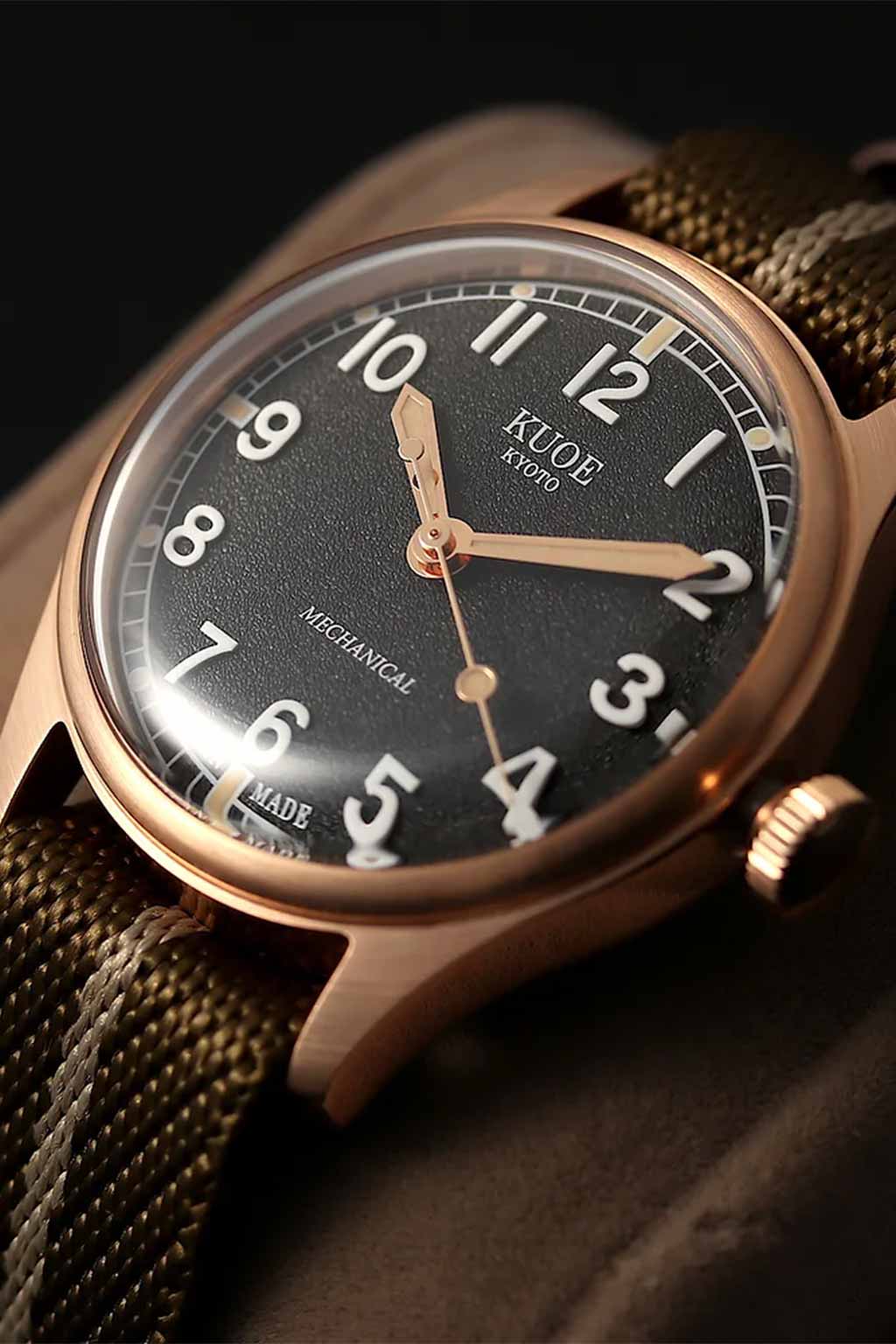 Kuoe Watch - OLD SMITH 90-002 38mm Version - Bronze Case Black Dial