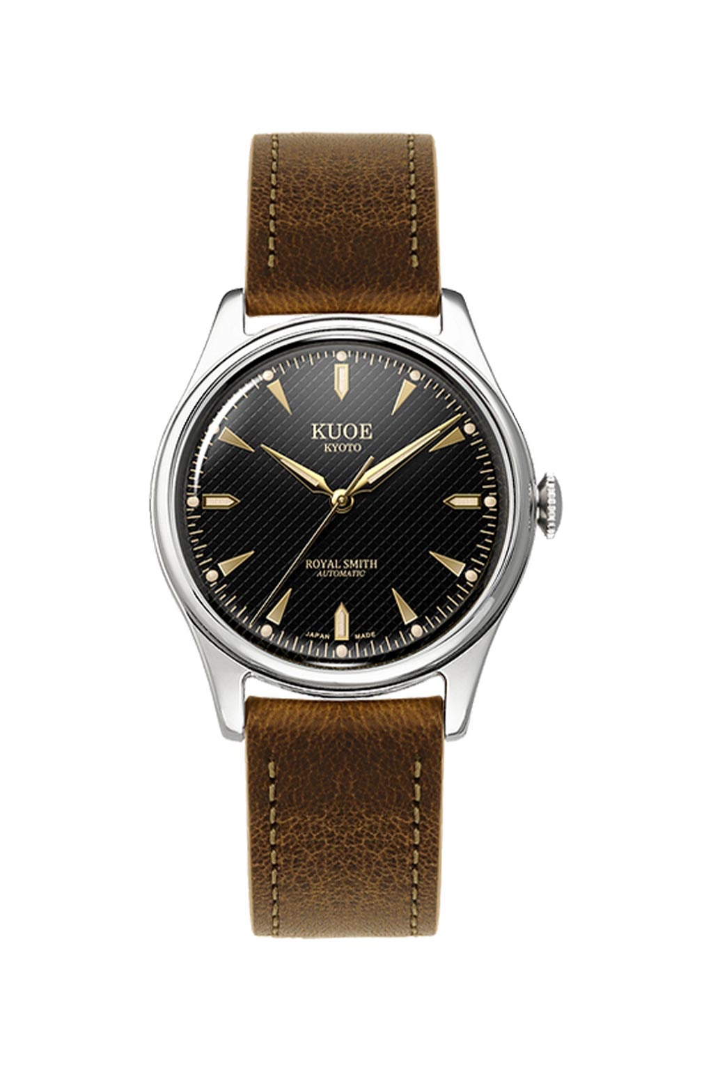 Kuoe Watch - ROYAL SMITH90-006  Silver Case Black Dial