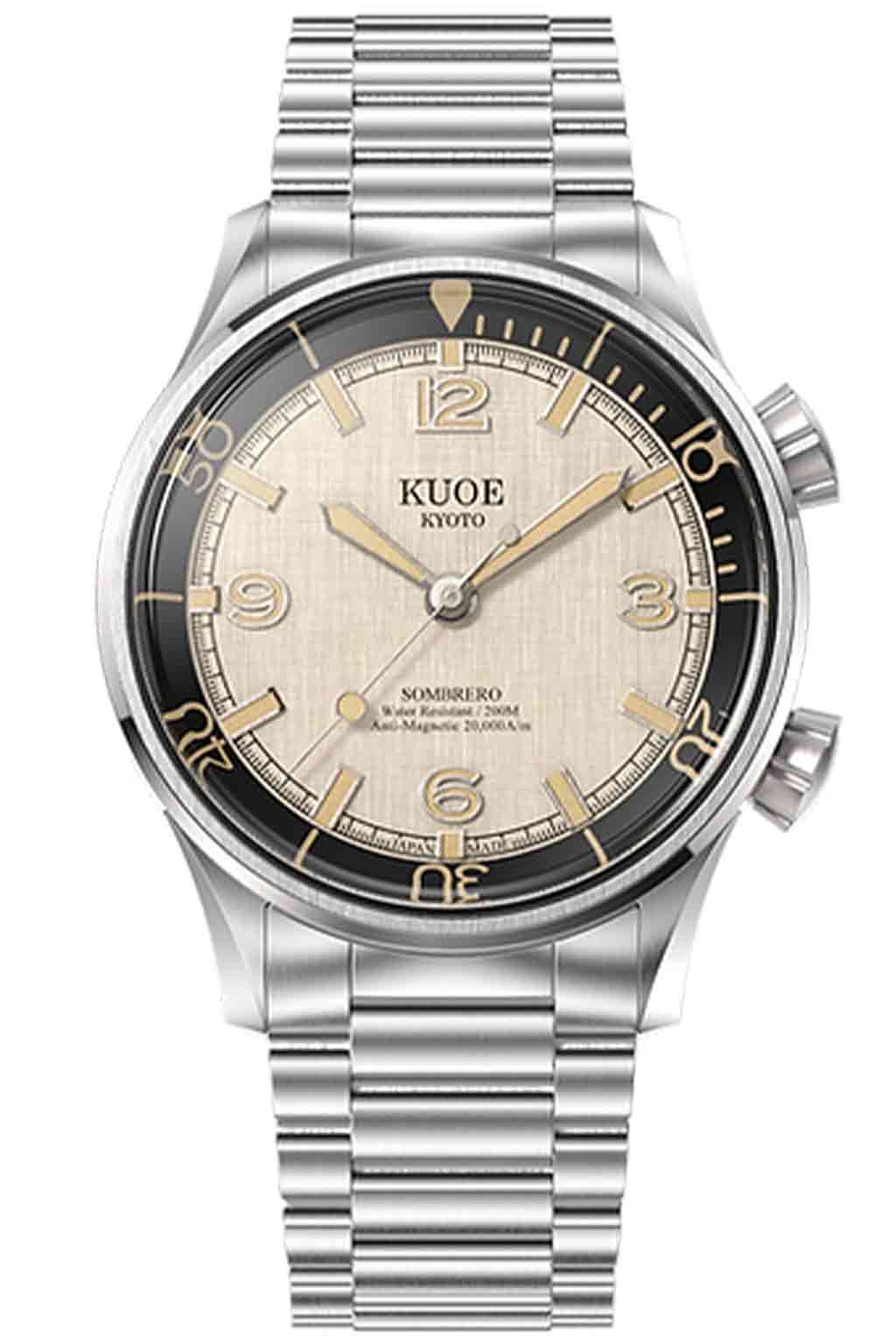 Kuoe Watch - SOMBRERO 90-011, Ivory Linen Textured Dial 38mm