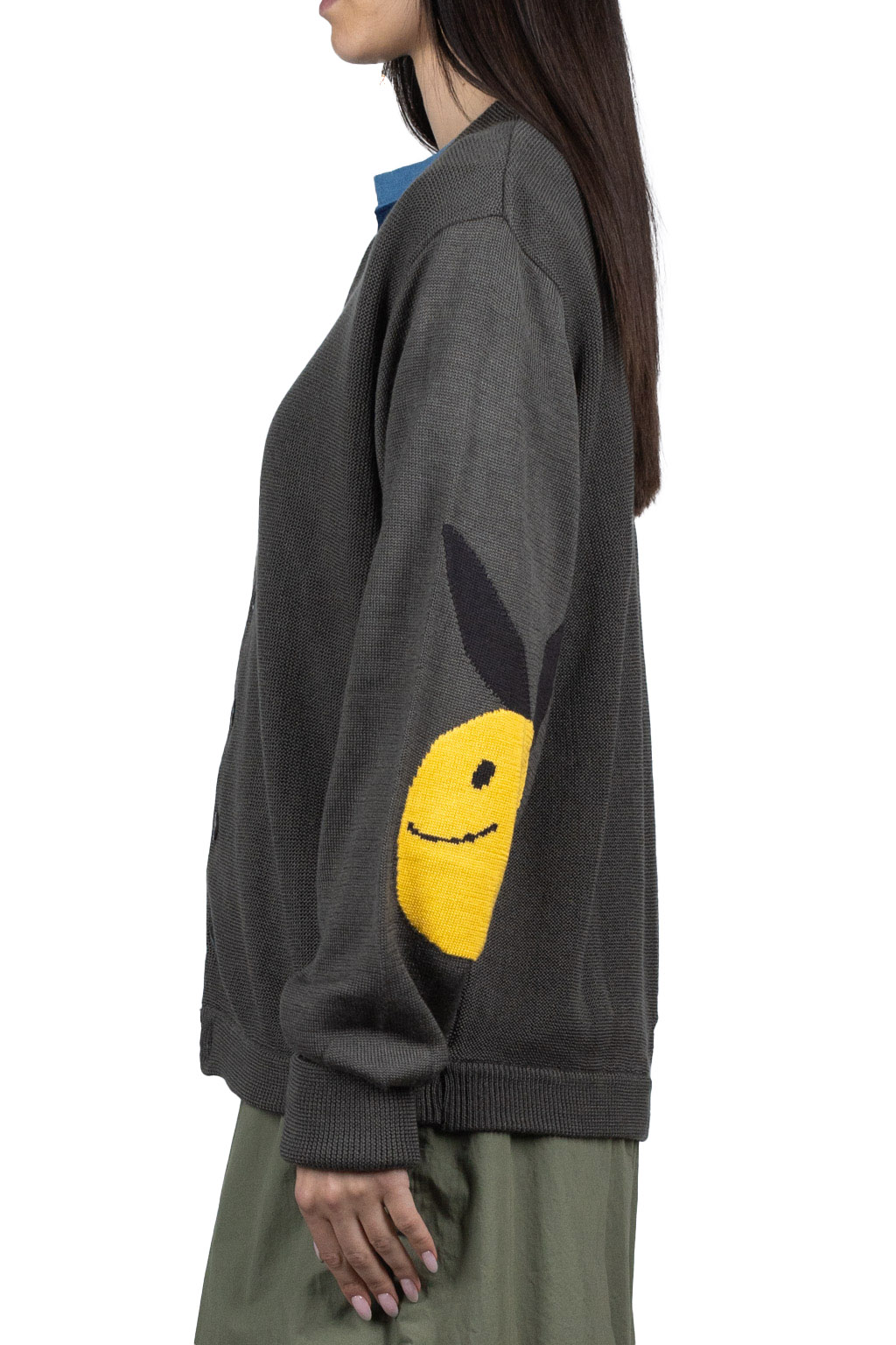 Kapital 10G ECO Knit Elbow CONEYBOWY Short Cardigan - Grey