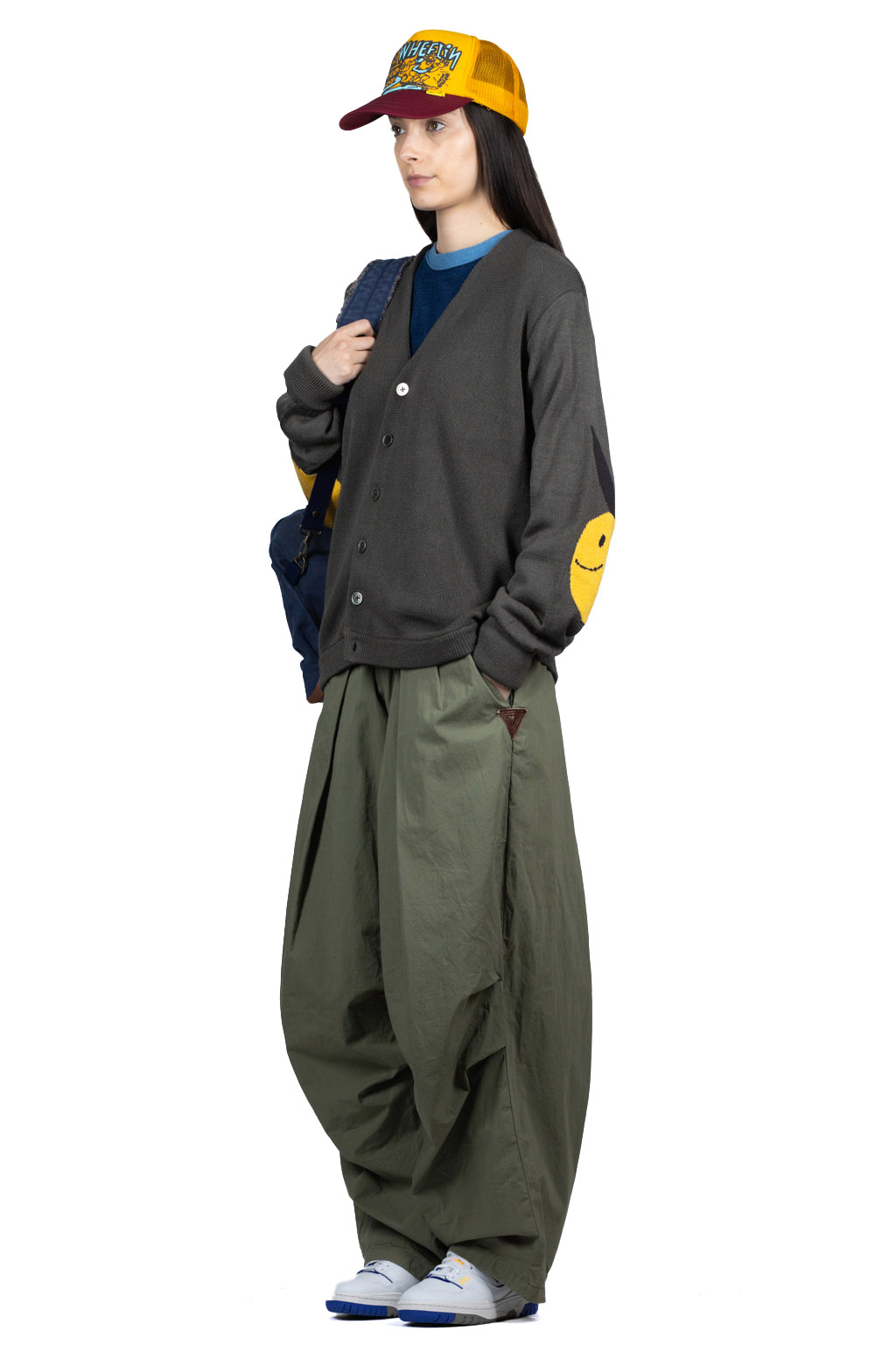 Kapital 10G ECO Knit Elbow CONEYBOWY Short Cardigan - Grey