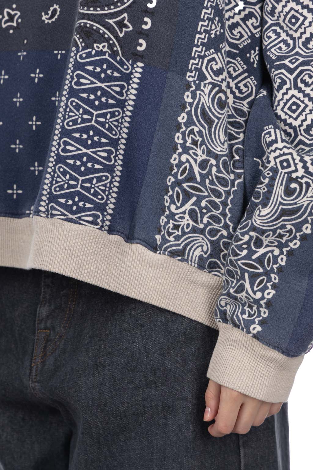 Kapital 12/-SWT Knit BANDANA BIVOUAC BIG Sweater - Purple Navy
