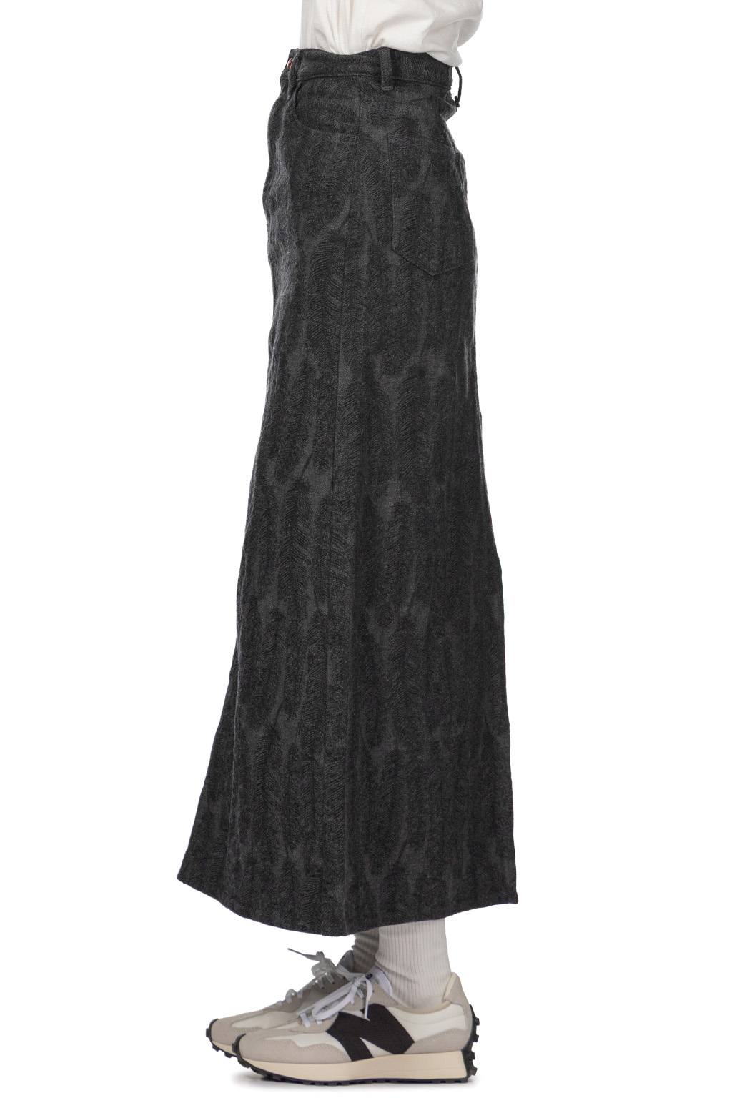 Kapital - 12oz MAGPIE Denim High Waisted Maxi Skirt	 - Black x Black