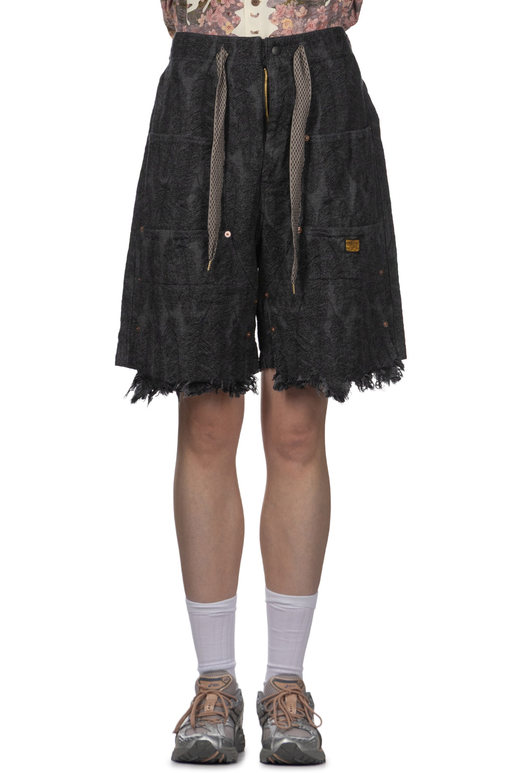 Kapital - 12oz Magpie Denim W-Knee Easy Short Pants - Black x Black