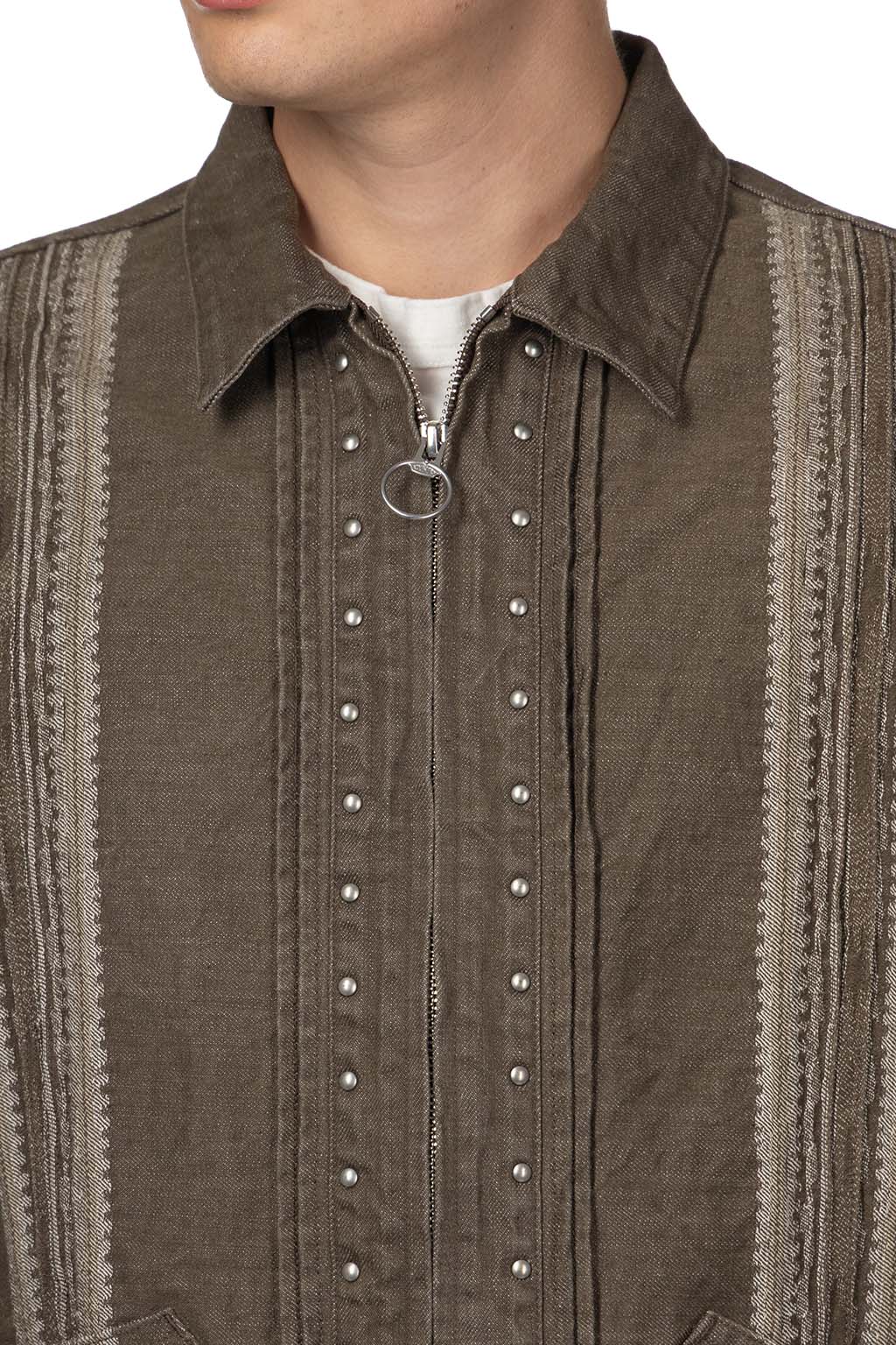 Kapital - 12oz YAGASURI Jacquard Denim Chimayo Drizzler JKT-Khaki