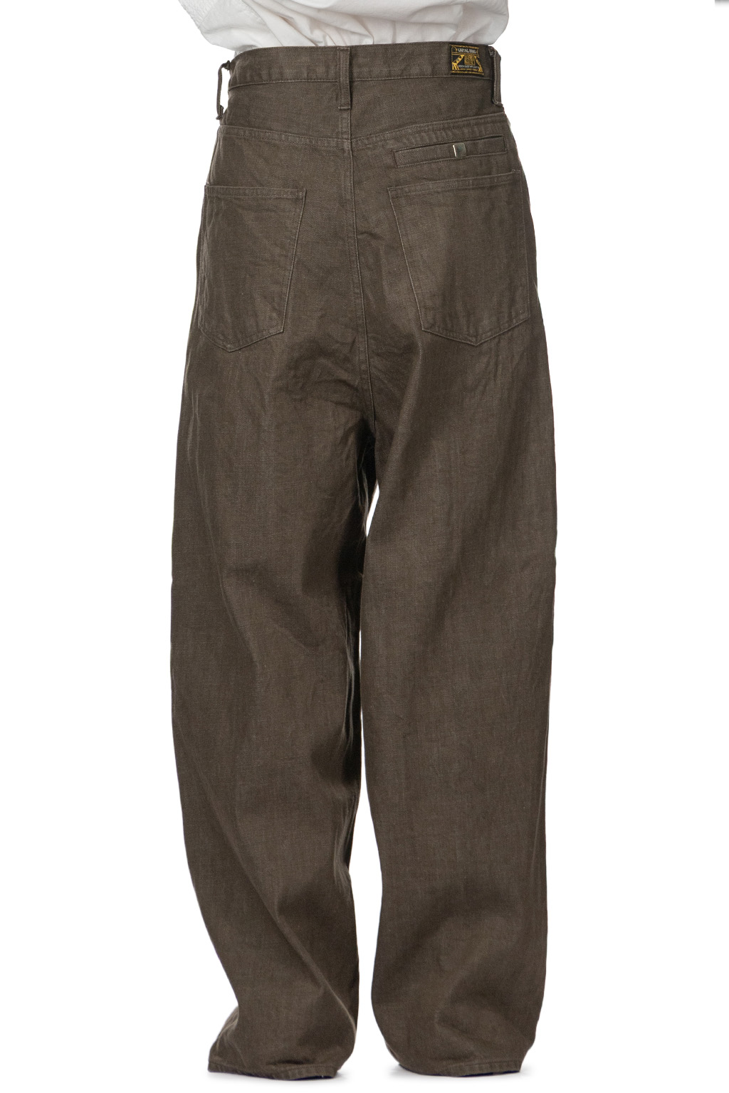 Kapital - 12oz YAGASURI Jacquard Denim PORT Baggy Pants - Khaki