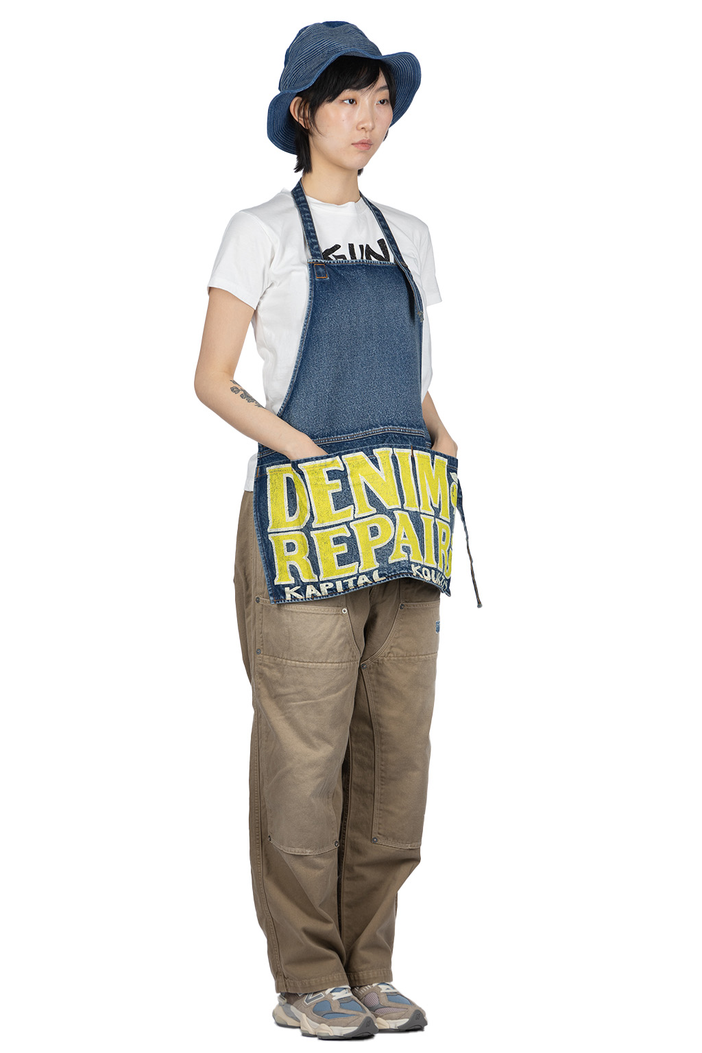 Kapital - 13oz Denim Damaged AD Apron (DENIM REPAIRS) - 2 Colors