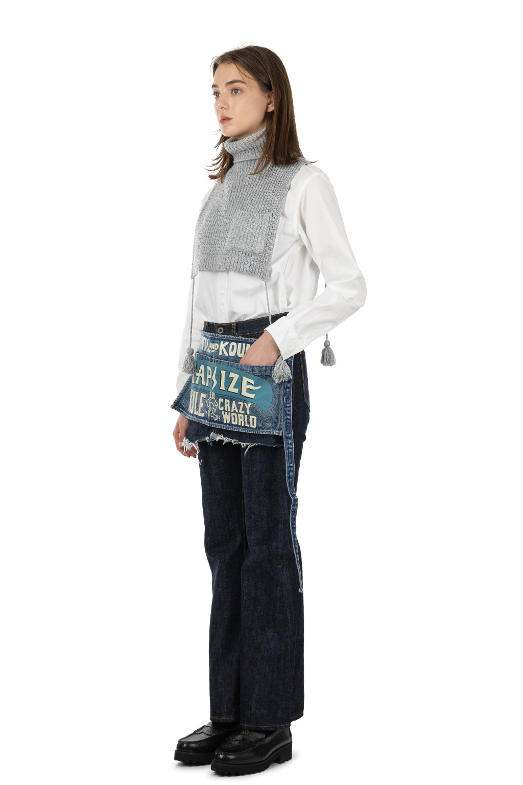 Kapital - 13oz Denim Damaged Short AD Apron (KAPSIZE RULE) - PRO