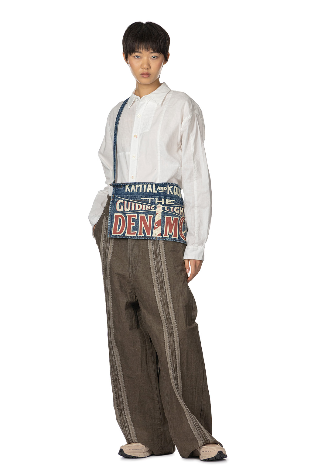 Kapital - 13oz Denim Damaged Shrot AD Apron - Guiding Light