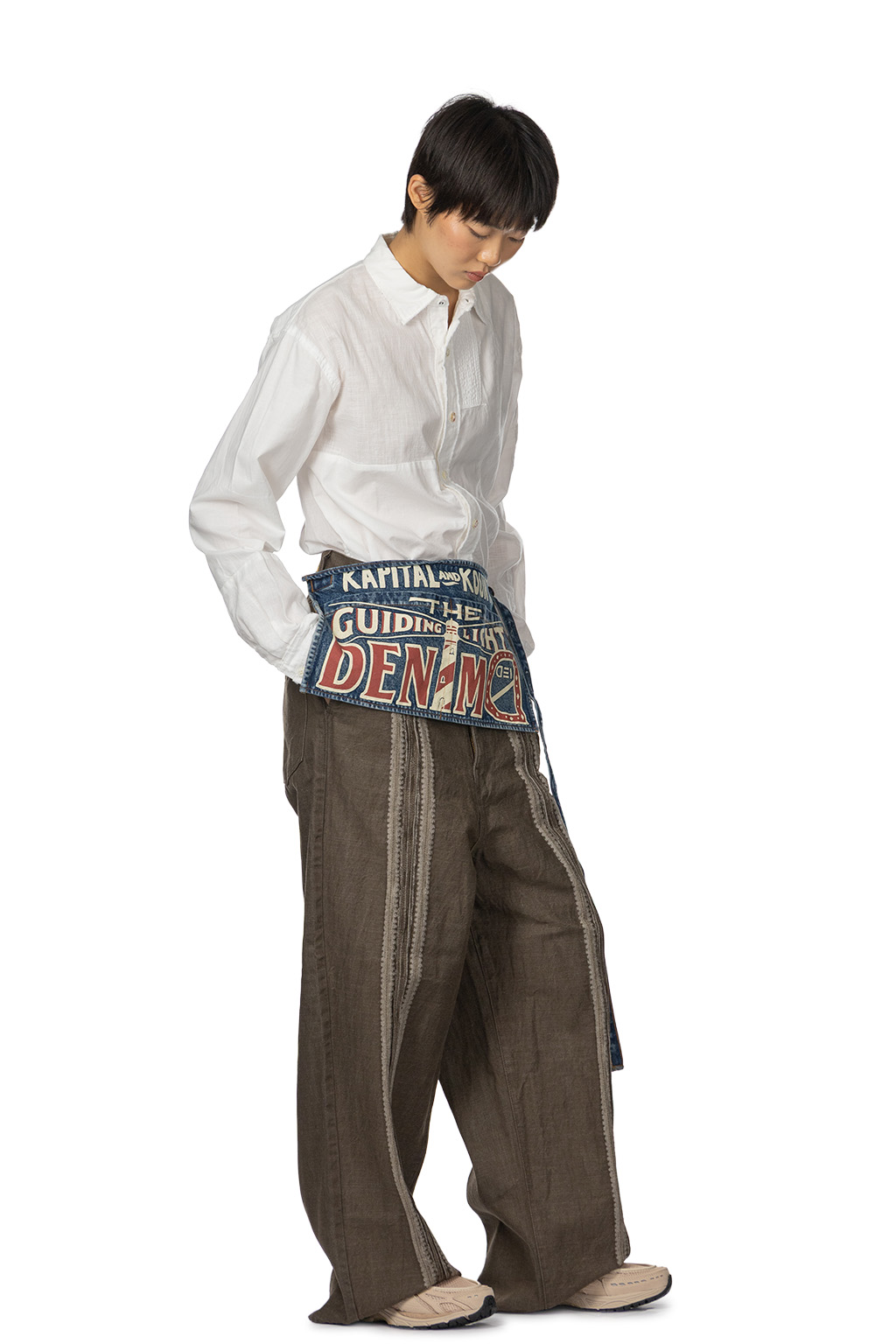 Kapital - 13oz Denim Damaged Shrot AD Apron - Guiding Light