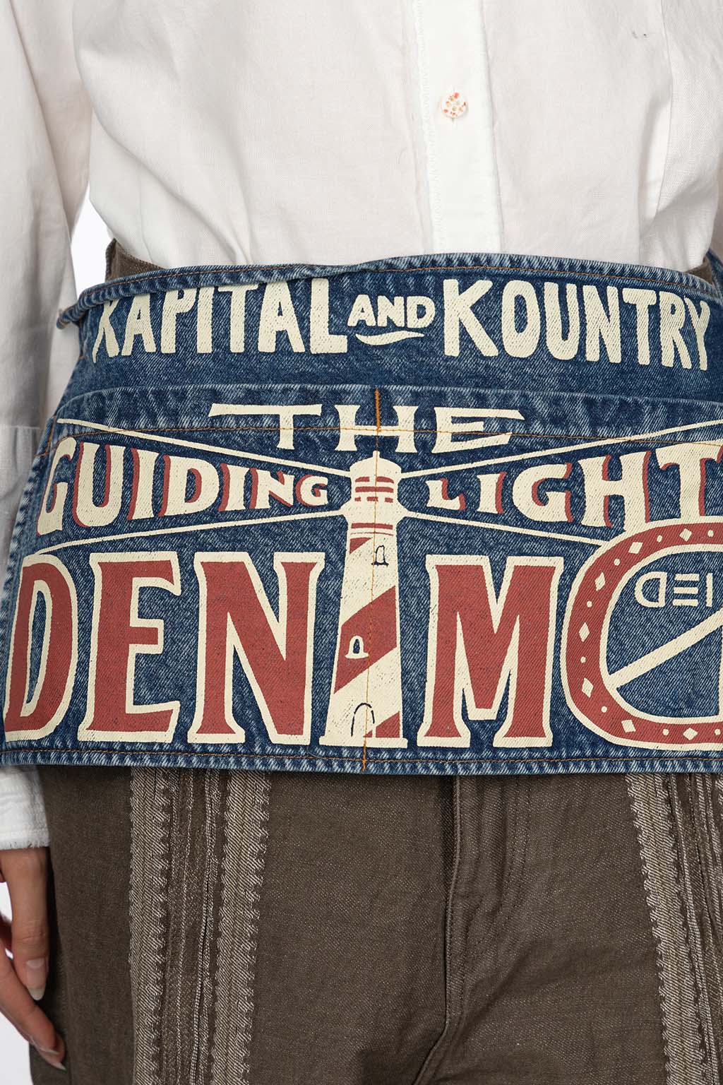 Kapital - 13oz Denim Damaged Shrot AD Apron - Guiding Light