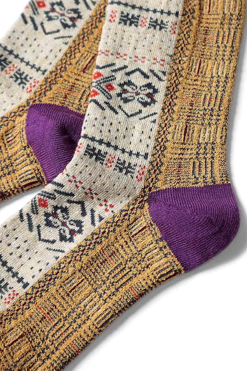 Kapital - 144 Yarns 2-Tones Fairisle Socks - 3 Color Choices