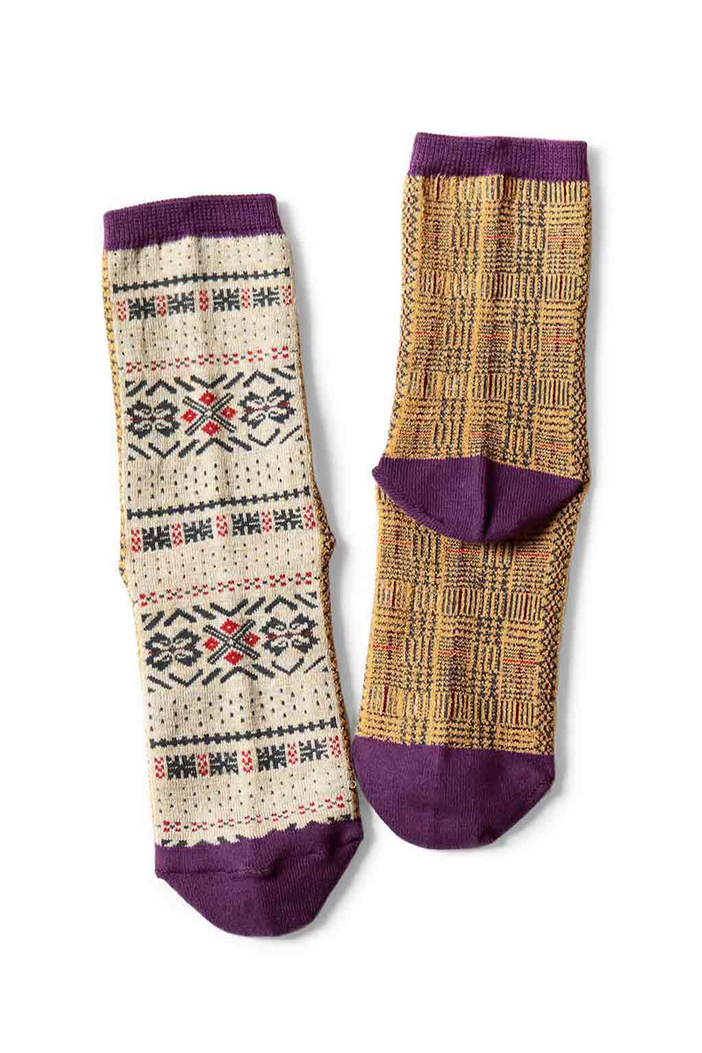 Kapital - 144 Yarns 2-Tones Fairisle Socks - 3 Color Choices