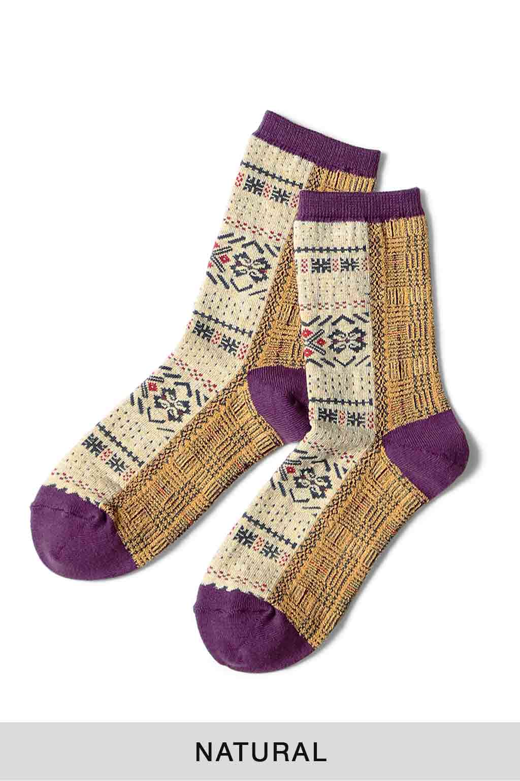 Kapital - 144 Yarns 2-Tones Fairisle Socks - 3 Color Choices
