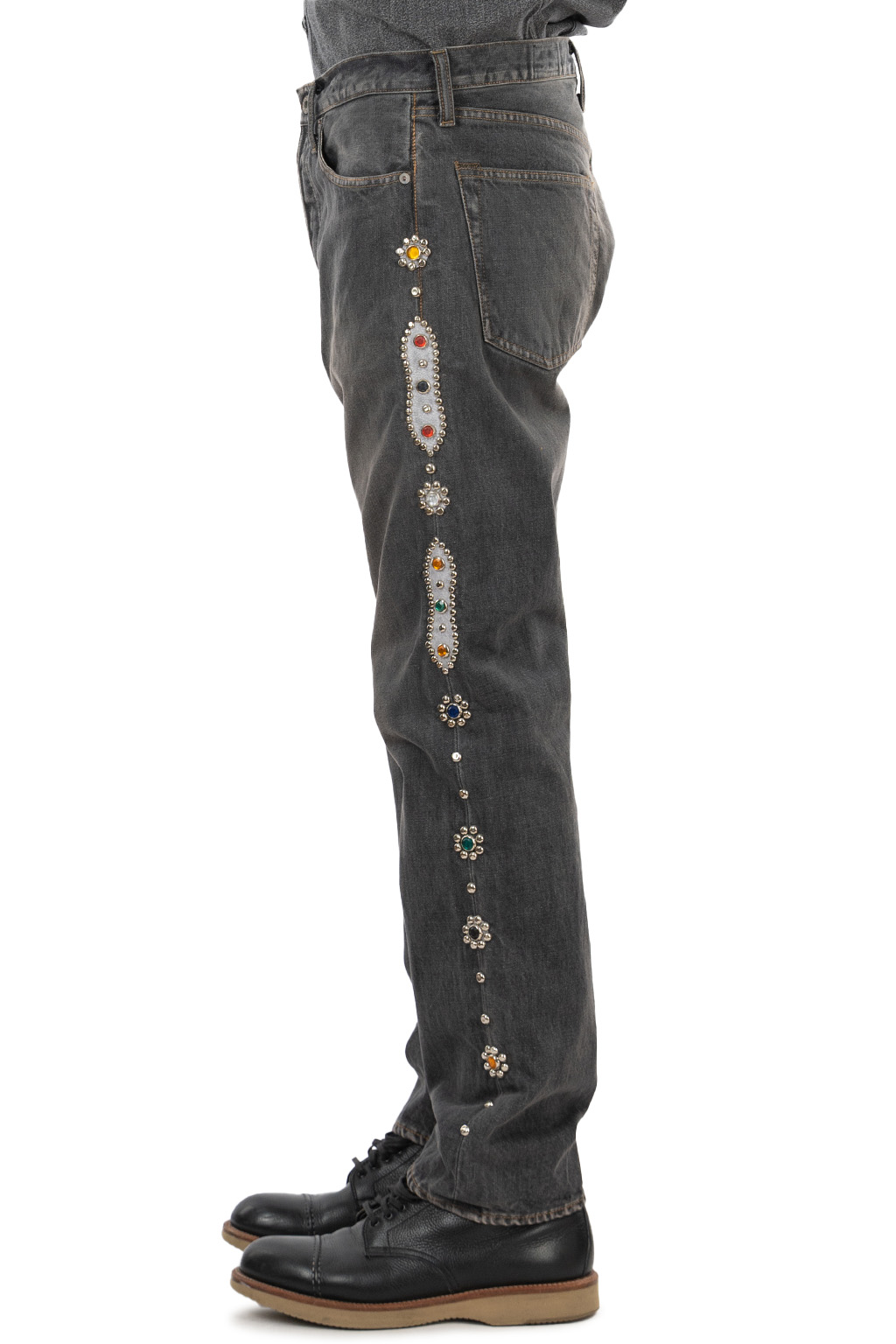 Kapital - 14oz BLK Denim 5P MONKEY CISCO (STUDS)