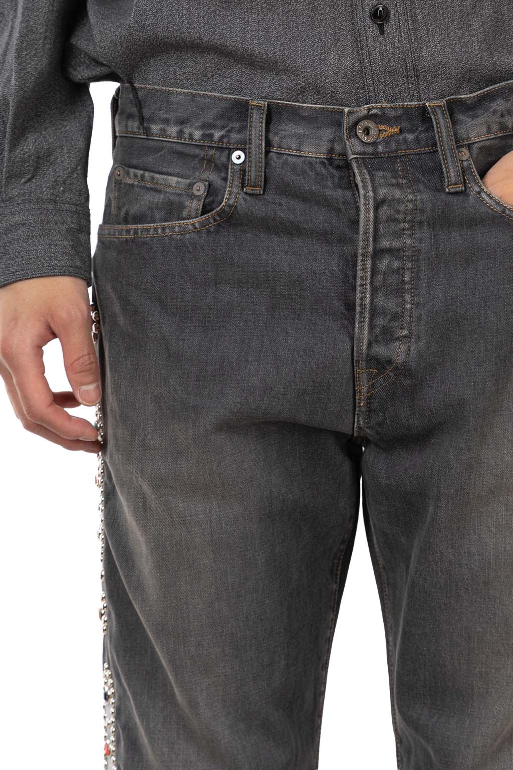 Kapital - 14oz BLK Denim 5P MONKEY CISCO (STUDS)