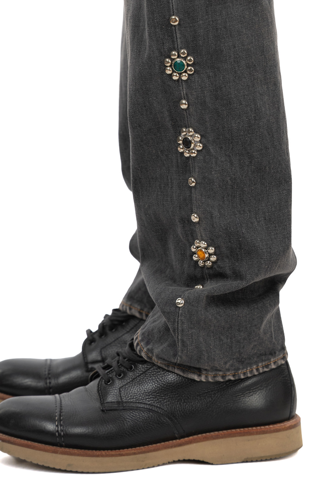 Kapital - 14oz BLK Denim 5P MONKEY CISCO (STUDS)