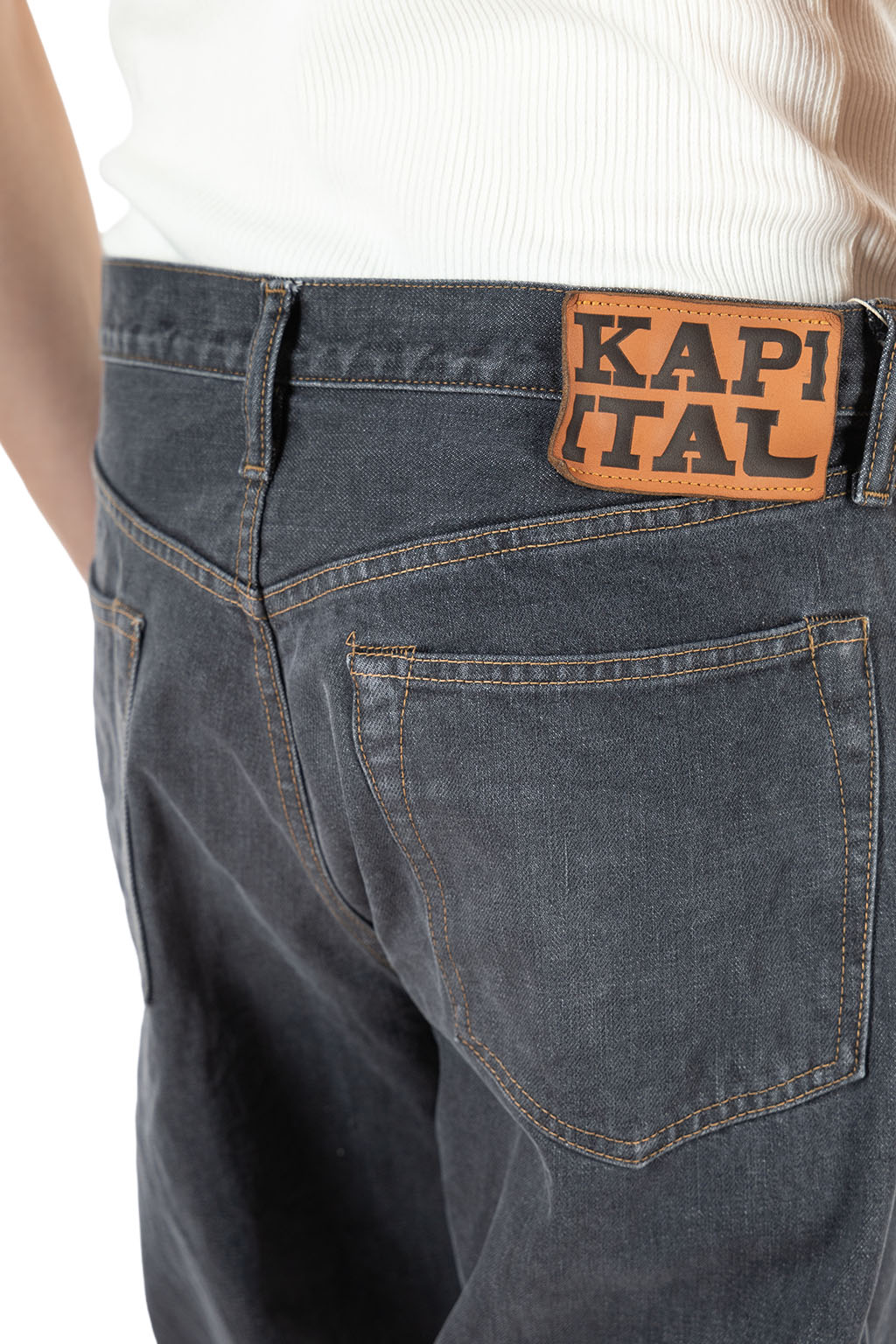 Kapital - 14oz BLKxBLK Denim 5P MONKEY TH (ZIP ver.) - PRO
