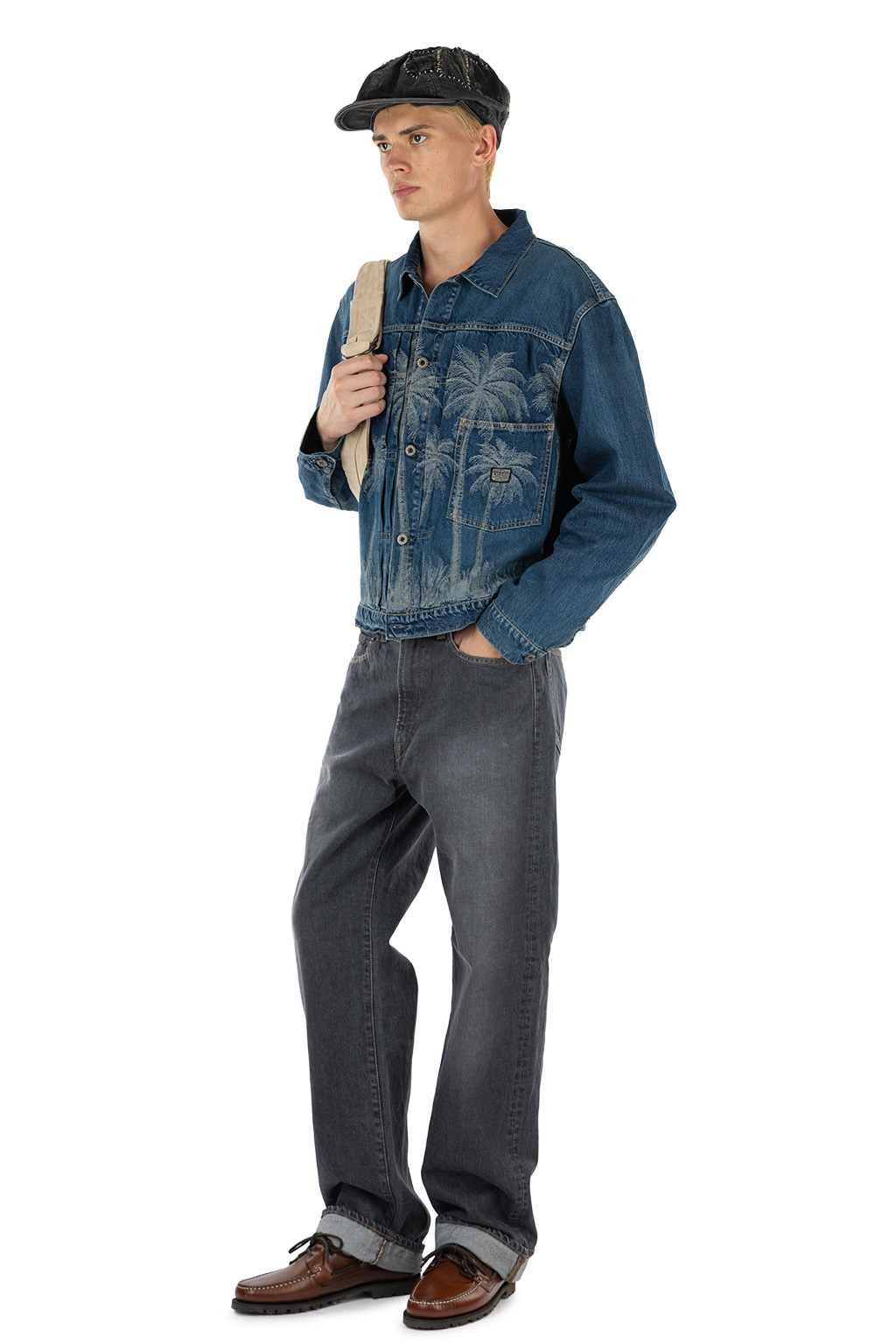 Kapital - 14oz BLKxBLK Denim 5P MONKEY TH (ZIP ver.) - PRO