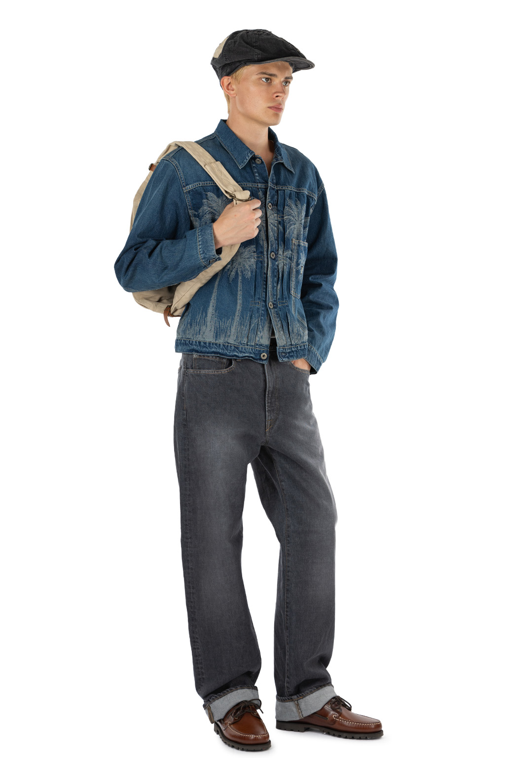 Kapital - 14oz BLKxBLK Denim 5P MONKEY TH (ZIP ver.) - PRO