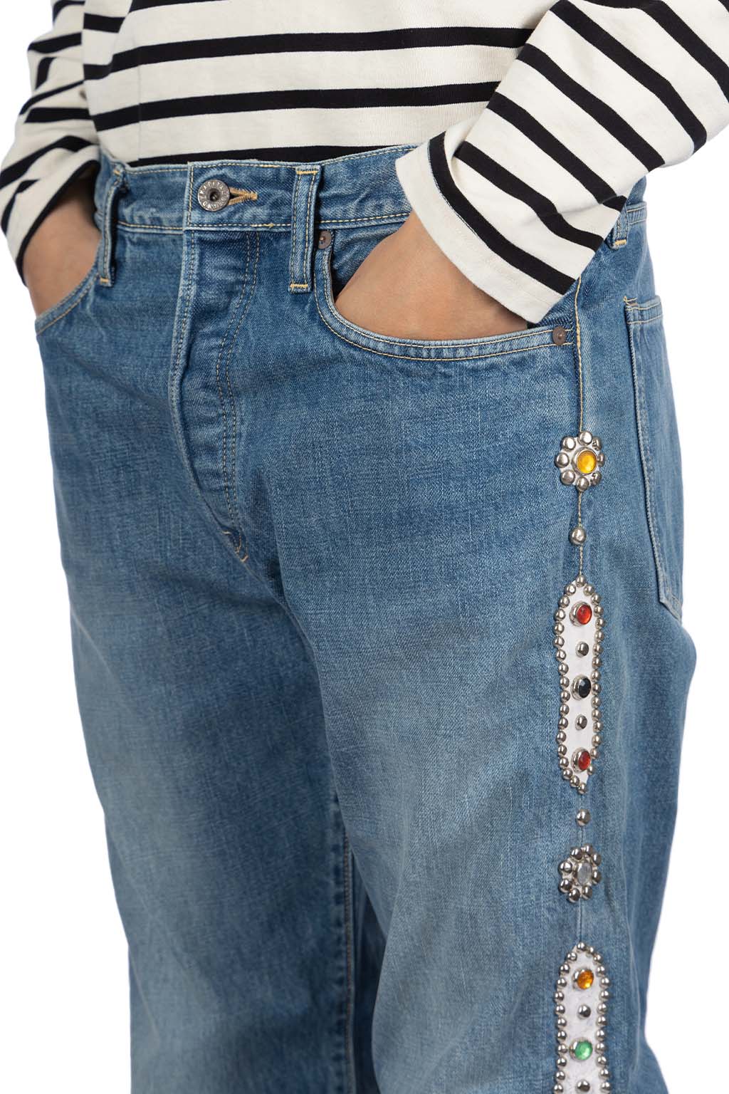 Kapital - 14oz Denim 5P MONKEY CISCO (STUDS)
