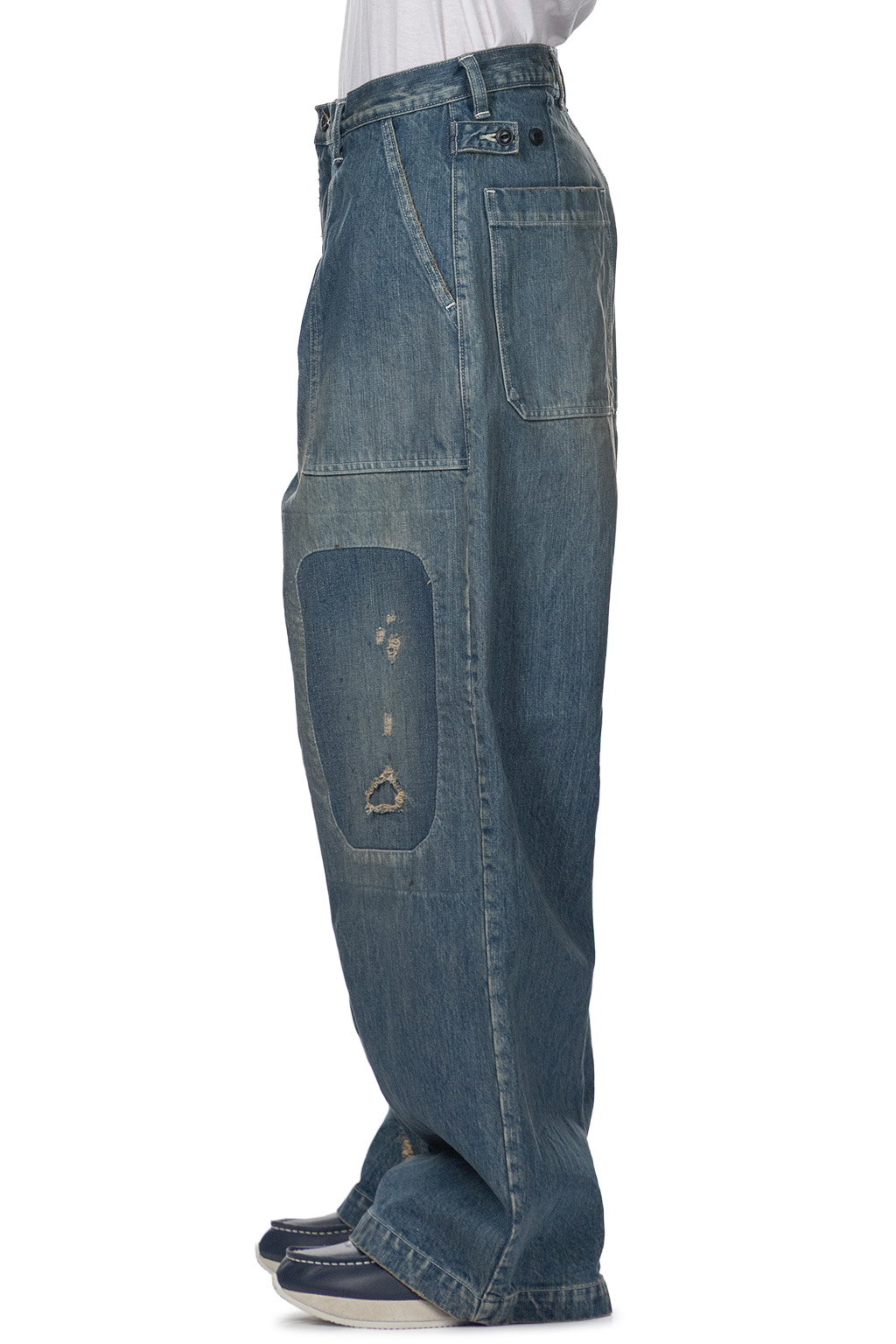 Kapital - 14oz Denim FATIGUE Baggy Pants -RUSHFIELD Remake   